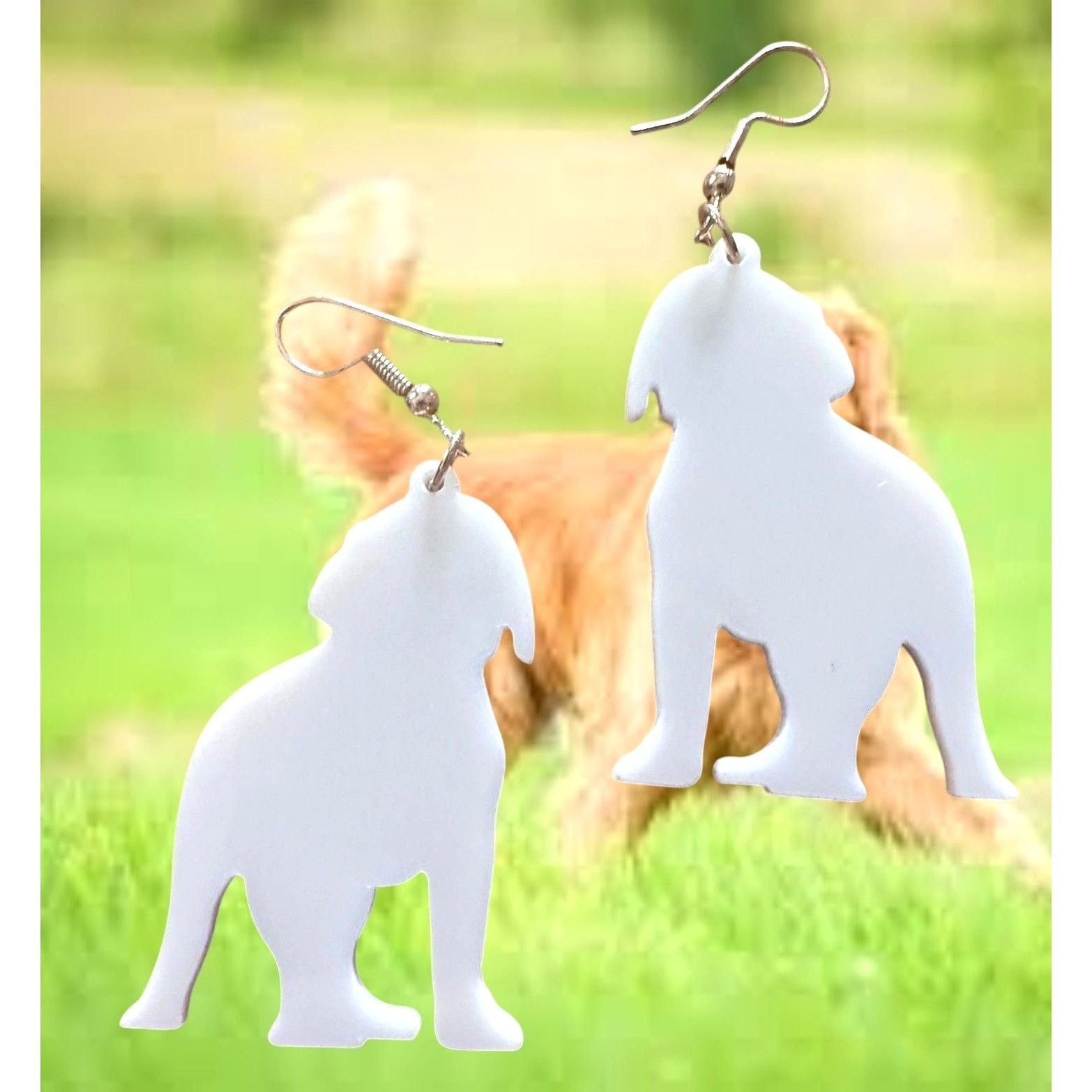 Handmade Golden Retriever Earrings Dangle Hooks Animal Rescue Dogs Ne Size ONE SIZE - 10 Thumbnail