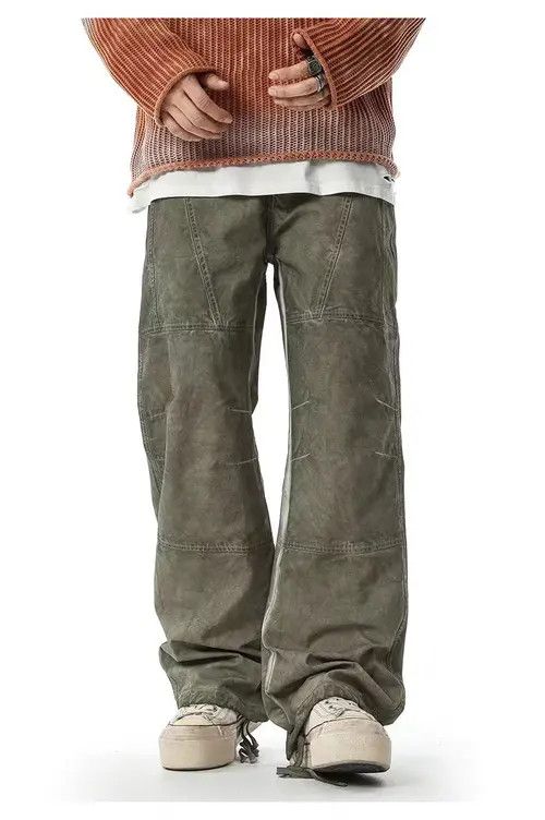 Japanese Brand Vintage Street Washed Casual Loose Aged Workwear Jeans Size US 30 / EU 46 - 1 Thumbnail