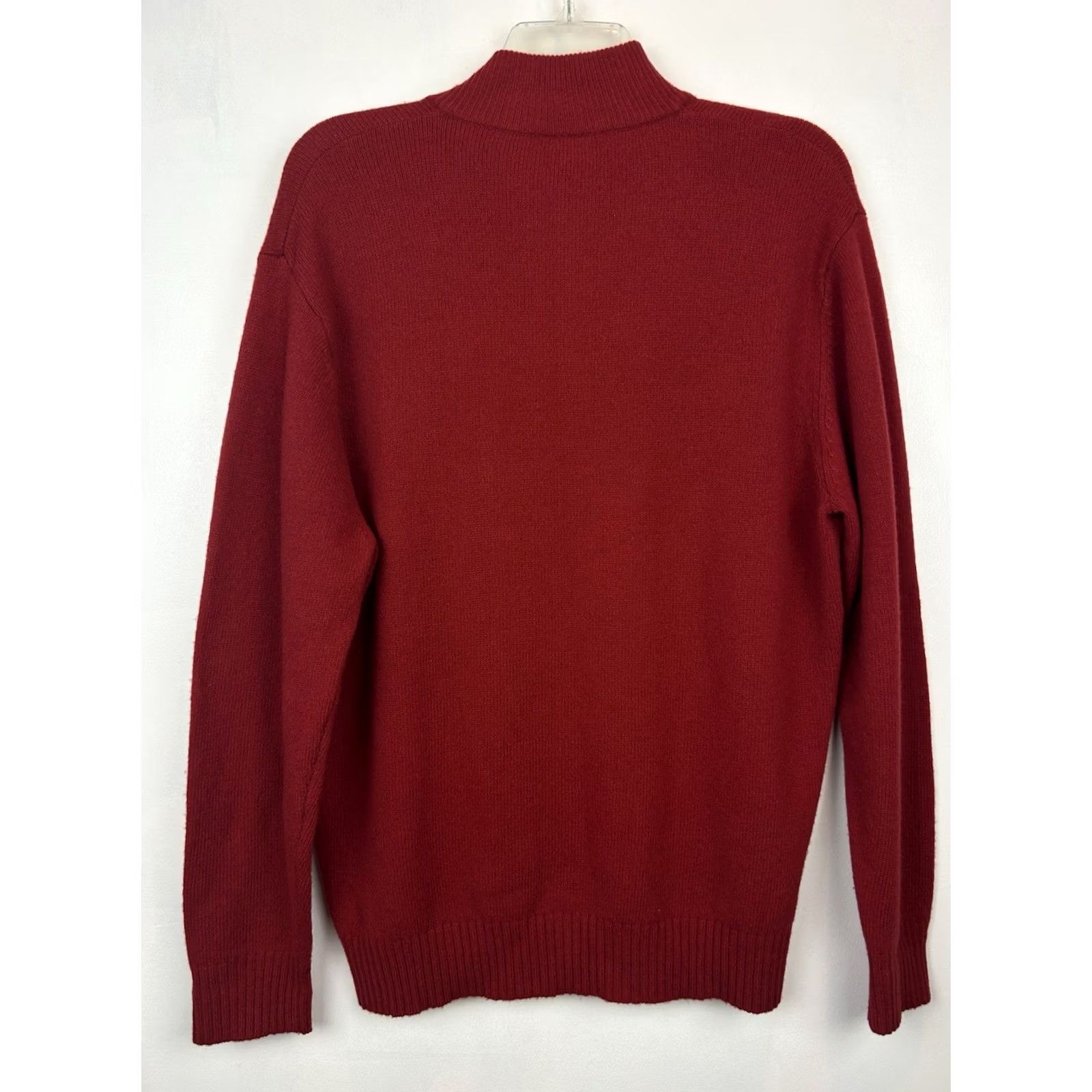 Jos. A. Bank Jos A Bank Sweater Men Large Red 1/4 Zip Mock Neck Classic Executive Wool Size US L / EU 52-54 / 3 - 2 Thumbnail