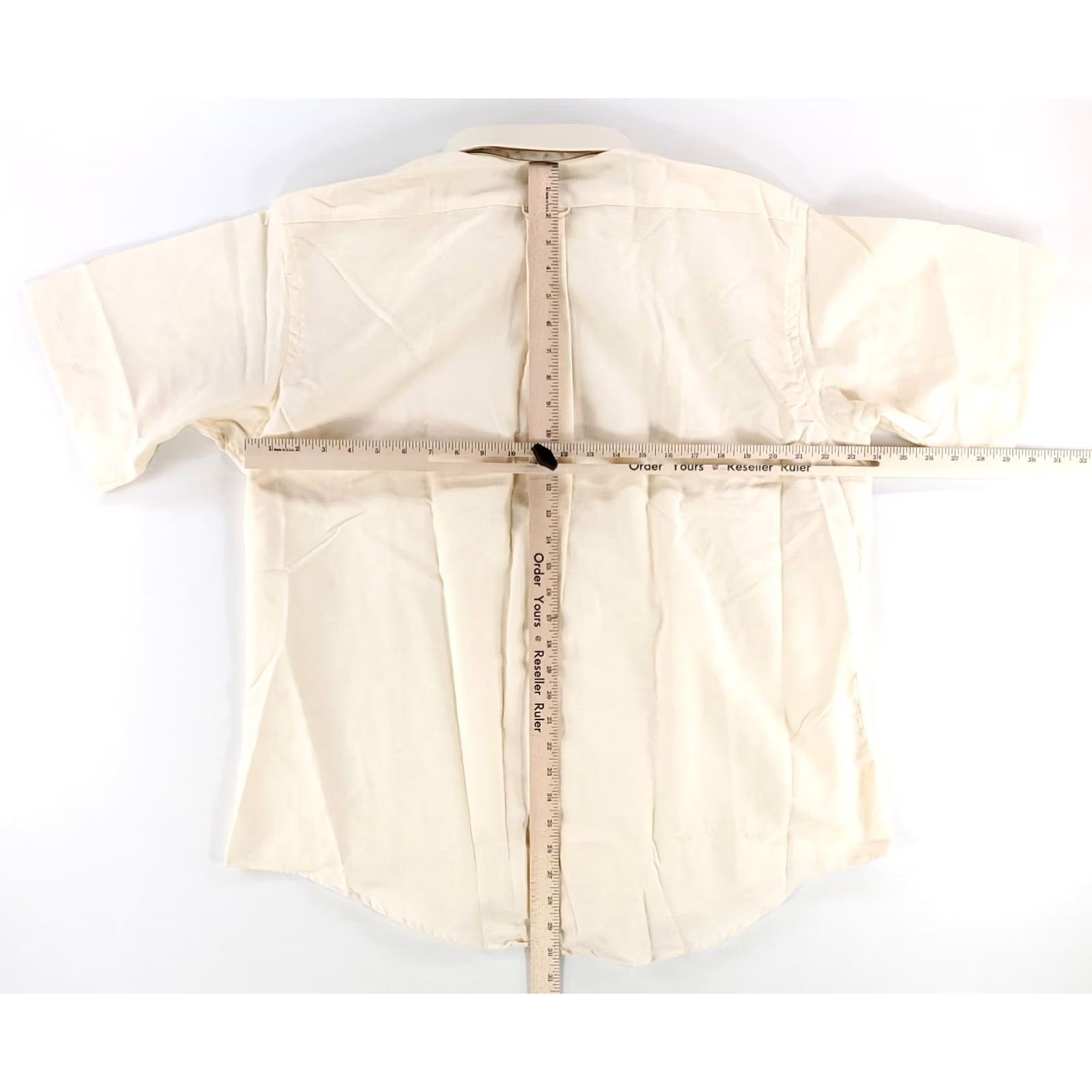 Vintage VINTAGE Royal Knight Shirt Short Sleeve Cream 70s 80s Made USA Mens 17.5 Size US XXL / EU 58 / 5 - 7 Thumbnail