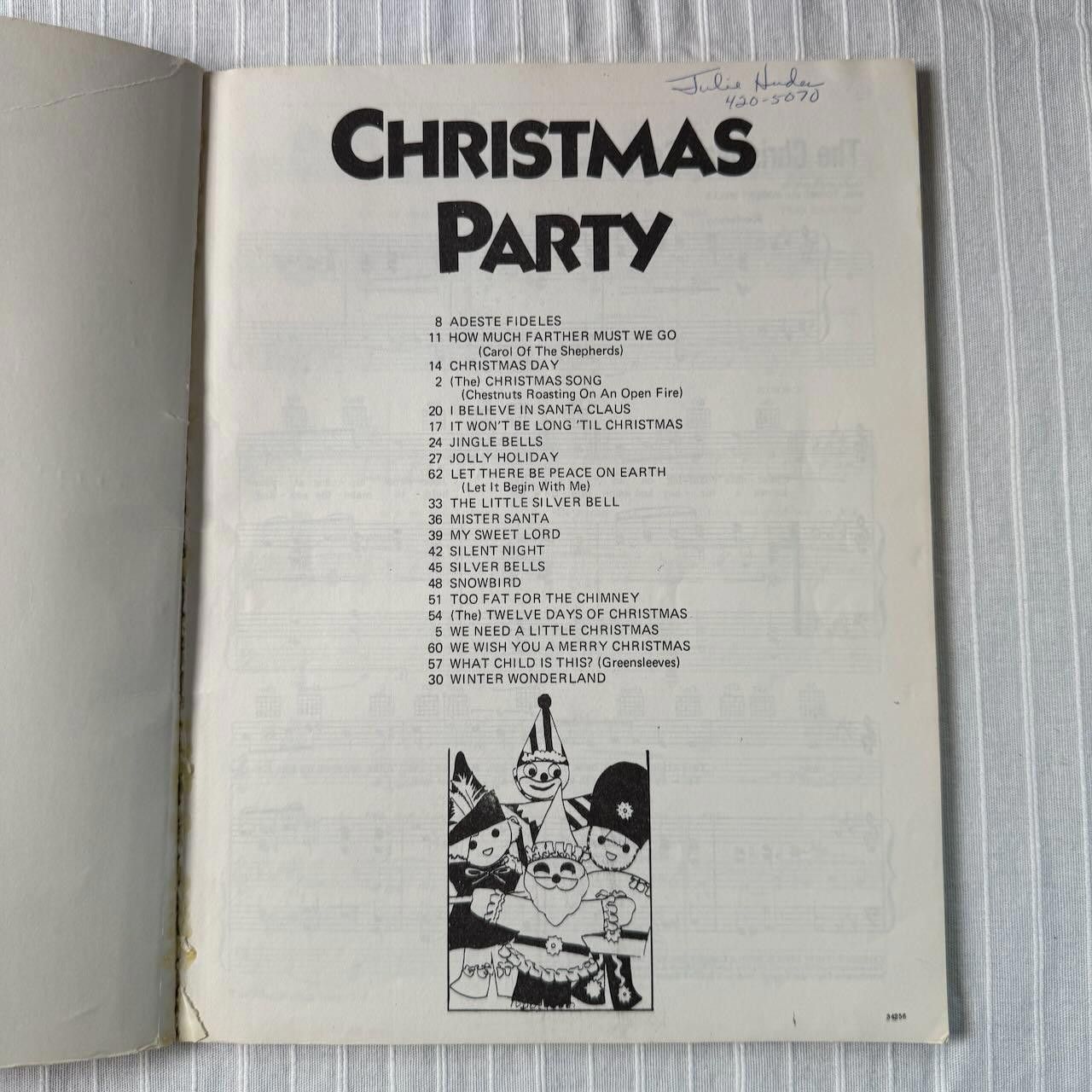 Designer Vintage 1972 Christmas Party Sheet Music Piano/Vocal Edition Size ONE SIZE - 10 Thumbnail
