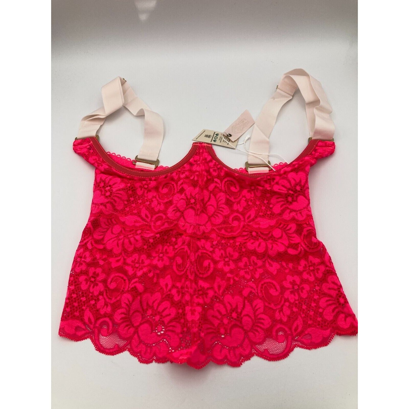 Free People We Are HAH Free People Bust a Move Hot Pink Lace Bustier XS Size ONE SIZE - 1 Thumbnail