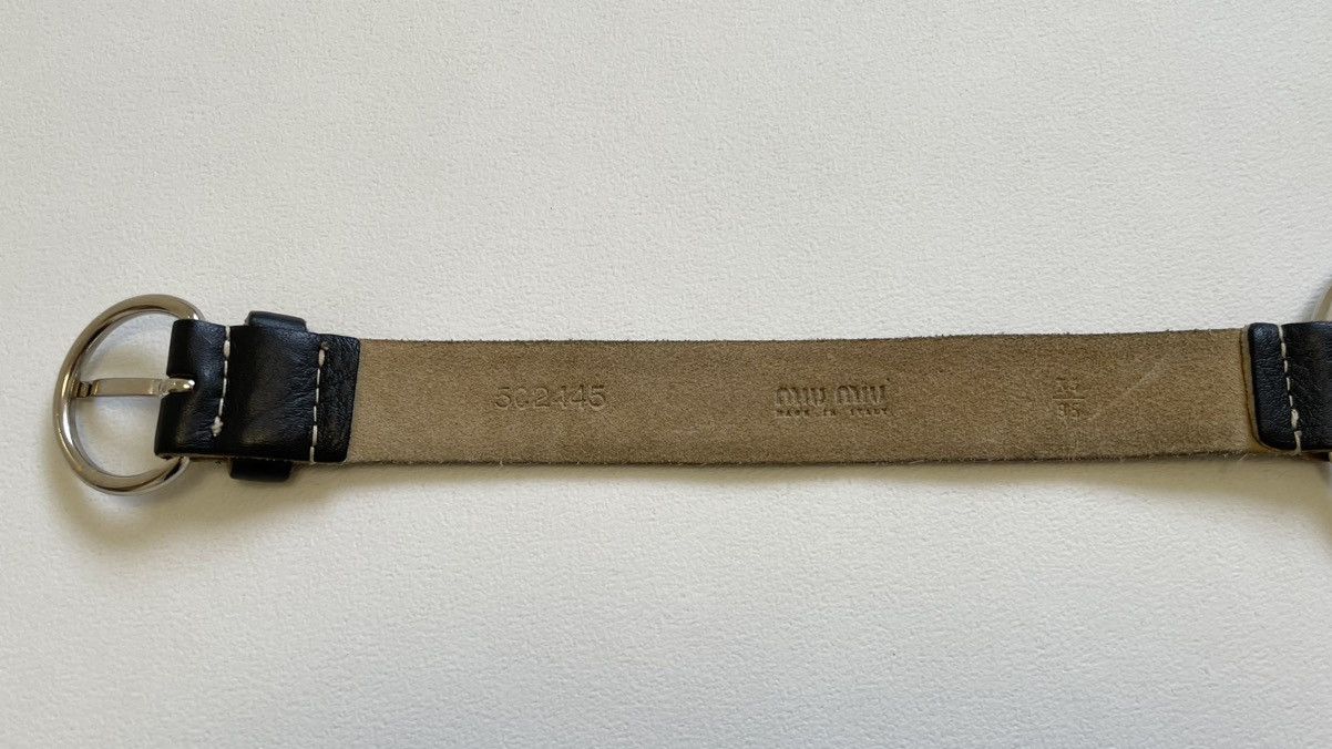 Miu Miu Mid 2000s Black Leather Bondage Belt Size 32 - 14 Thumbnail