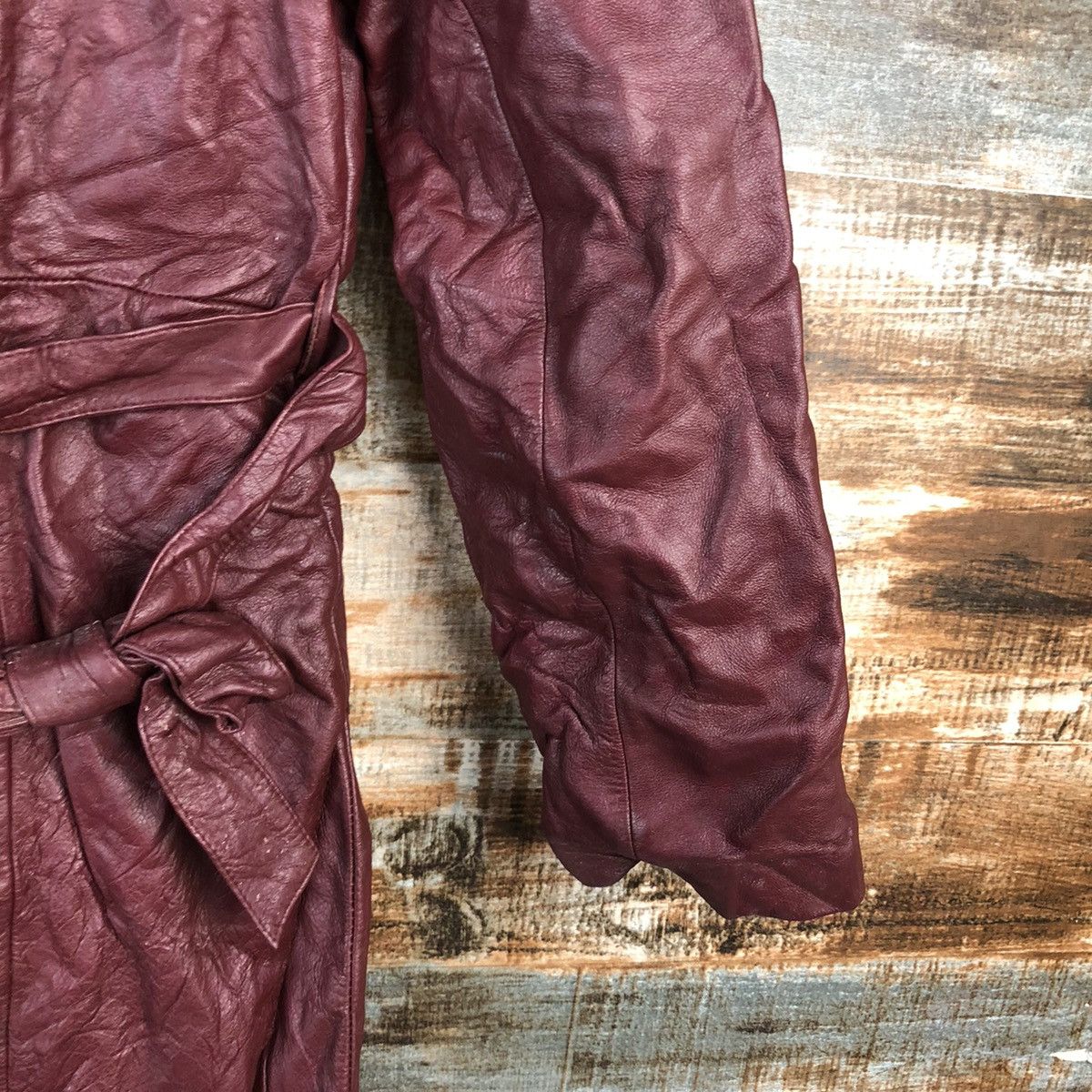 Vintage Alfredo Versace Maroon Leather Jacket #A2468 Size S / US 4 / IT 40 - 17 Thumbnail