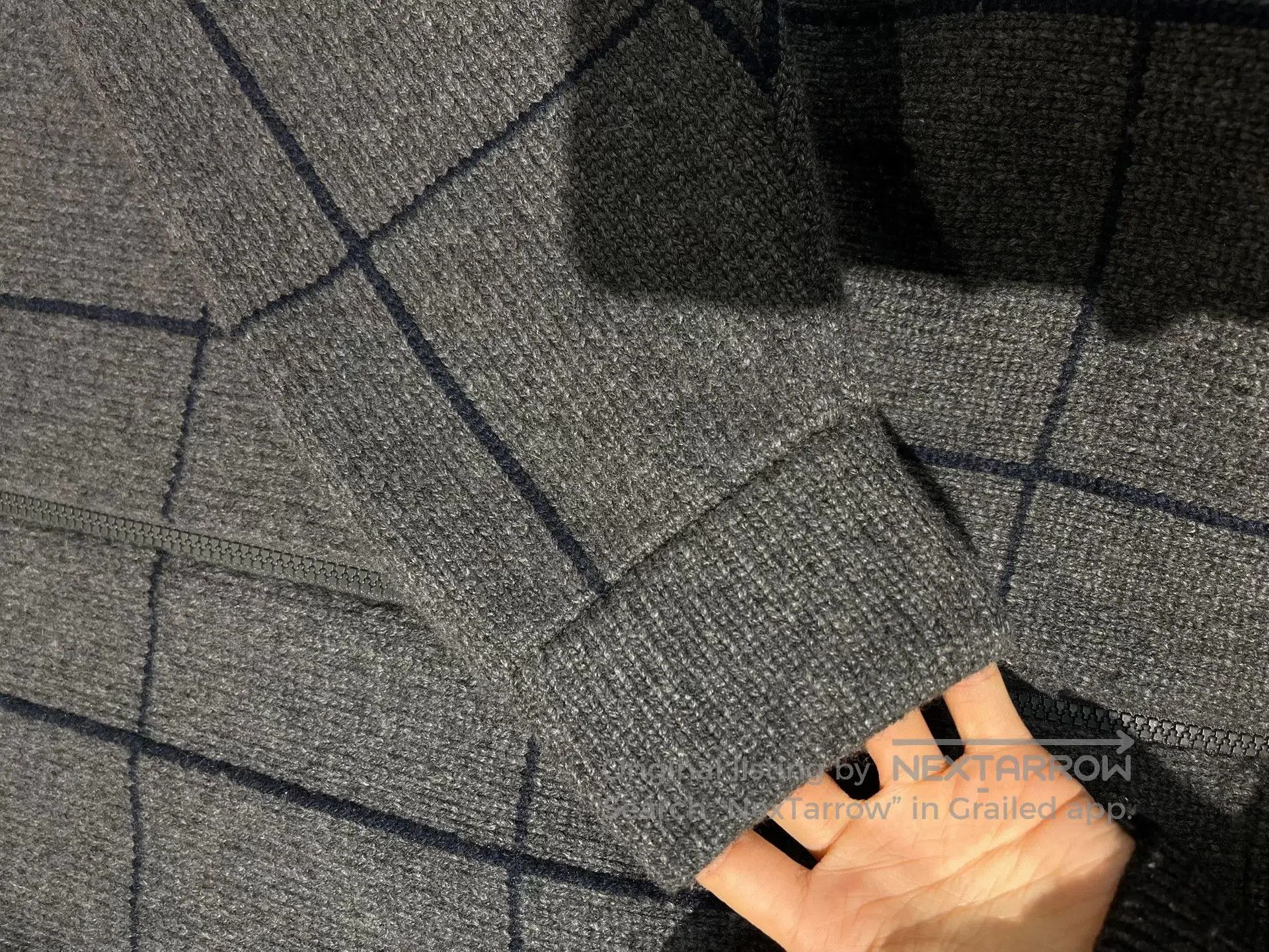 Brunello Cucinelli Brunello Cucinelli Gray Plaid Cashmere Zip Jacket. Size XS / US 0-2 / IT 36-38 - 3 Thumbnail