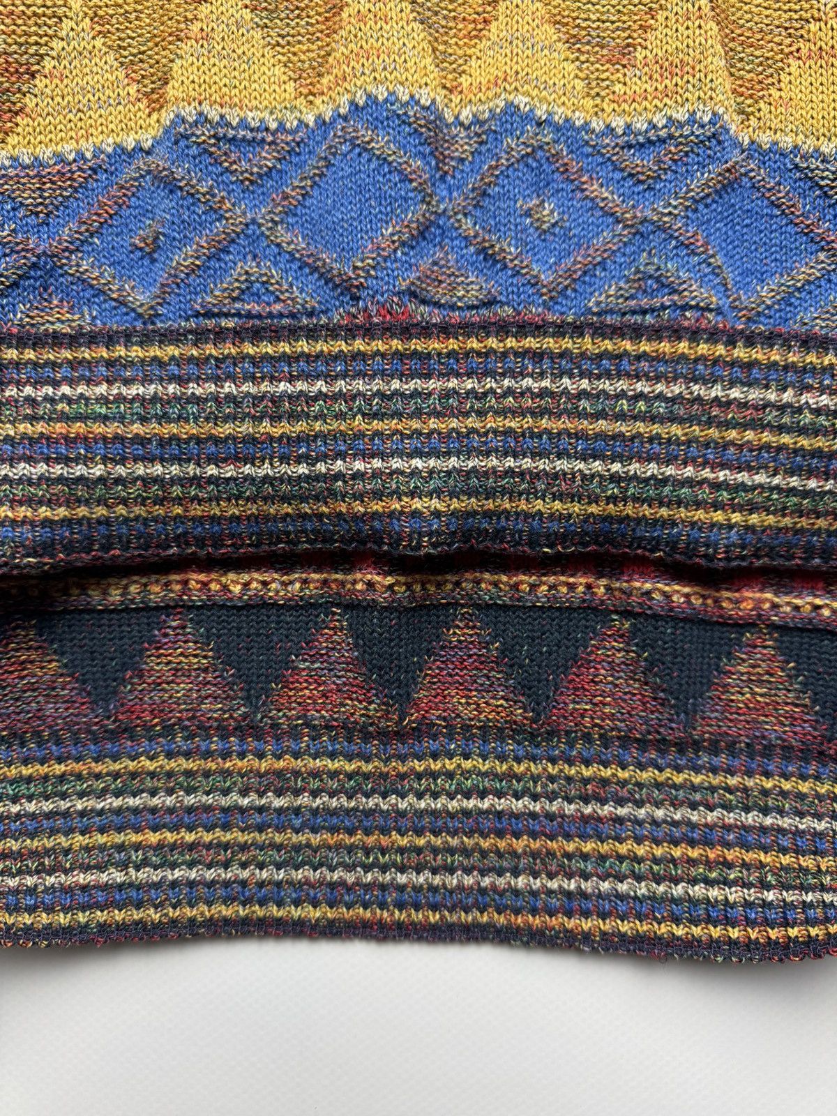 Japanese Brand Vintage 90s Italian Geometric Knit Sweater - Multi-pattern Size US L / EU 52-54 / 3 - 8 Thumbnail
