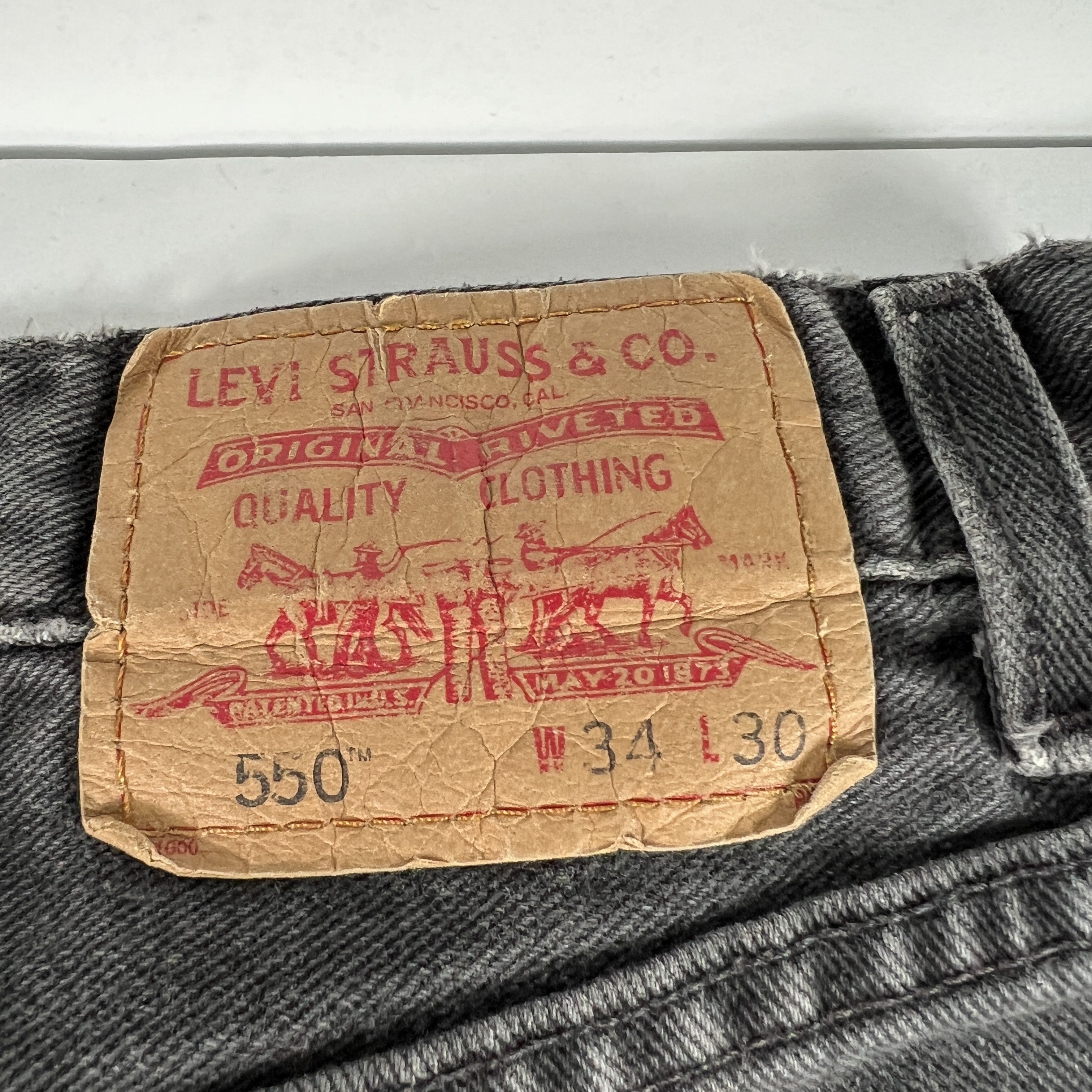 Levi's Y2K Levi's Jeans 550 Relaxed Black Faded Cotton Denim USA Size US 34 / EU 50 - 16 Thumbnail