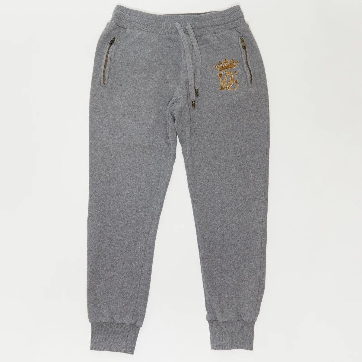 Dolce & Gabbana DOLCE & GABBANA CREST LOGO GREY SWEATPANTS Size US 36 / EU 52 - 1 Thumbnail