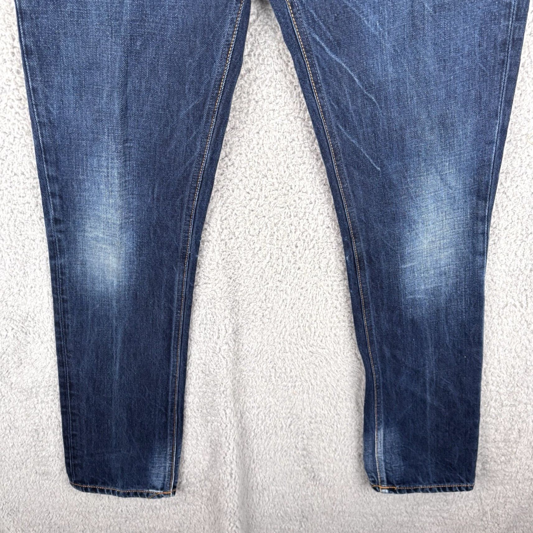 Nudie Jeans Nudie Jeans Grim Tim Jeans 30x32 Slim Straight Raw Denim Blue Button Fly Men Size US 30 / EU 46 - 3 Thumbnail