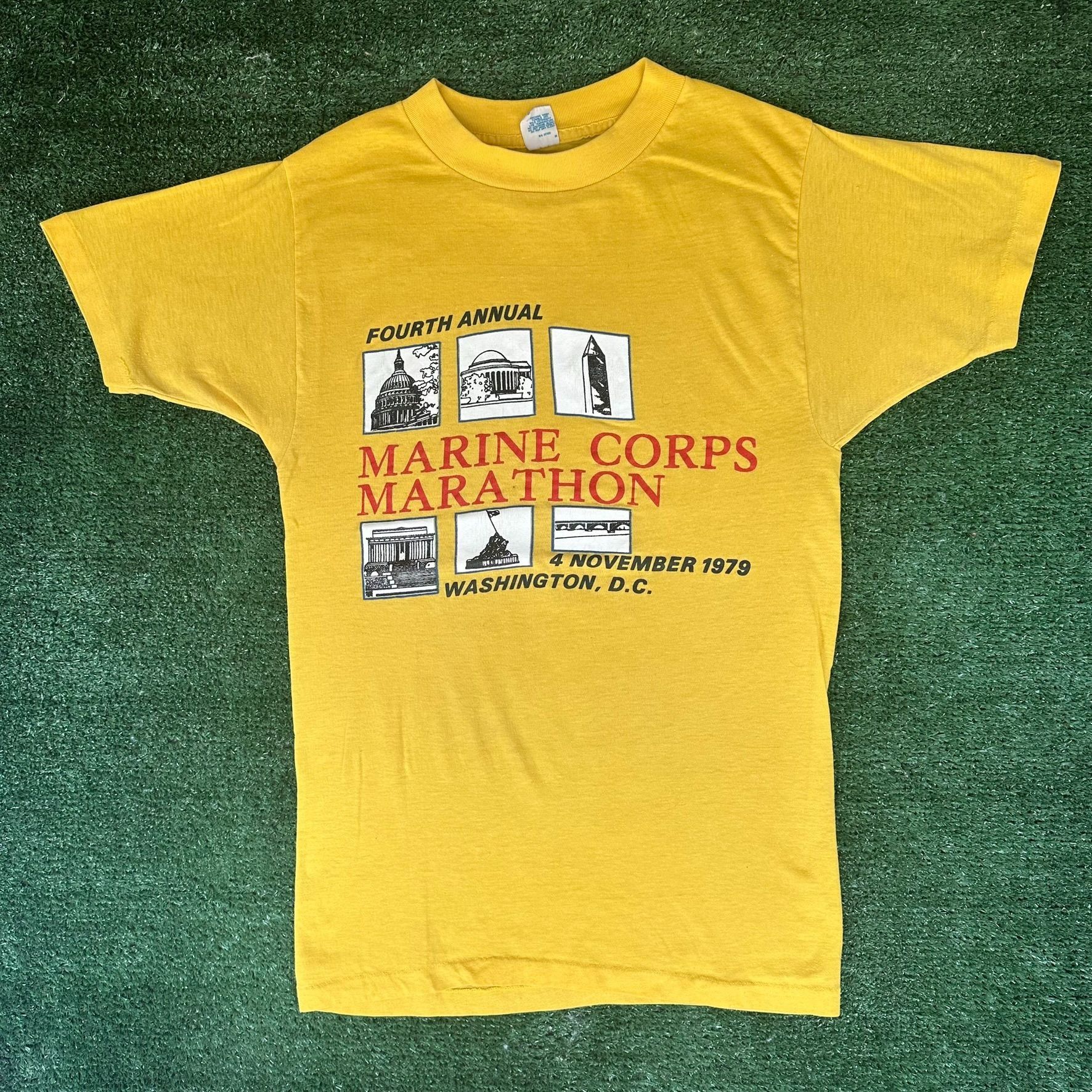 Vintage Vintage 70s Marine Corps Marathon 1979 T-Shirt Paper Thin Si Size US M / EU 48-50 / 2 - 1 Thumbnail