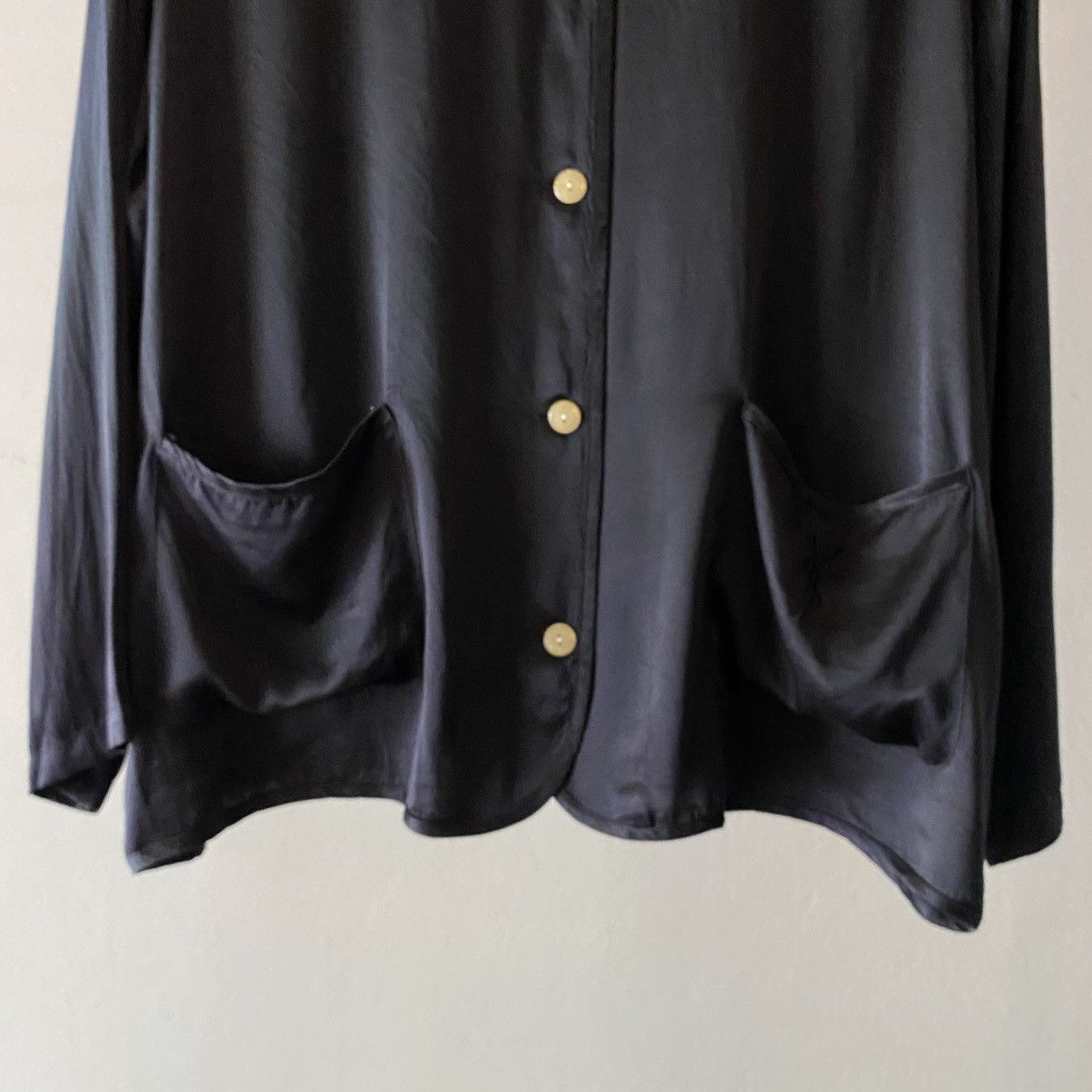 Yves Saint Laurent YVES SAINT LAURENT Black Pocket Shirt with White Buttons Size M / US 6-8 / IT 42-44 - 4 Thumbnail