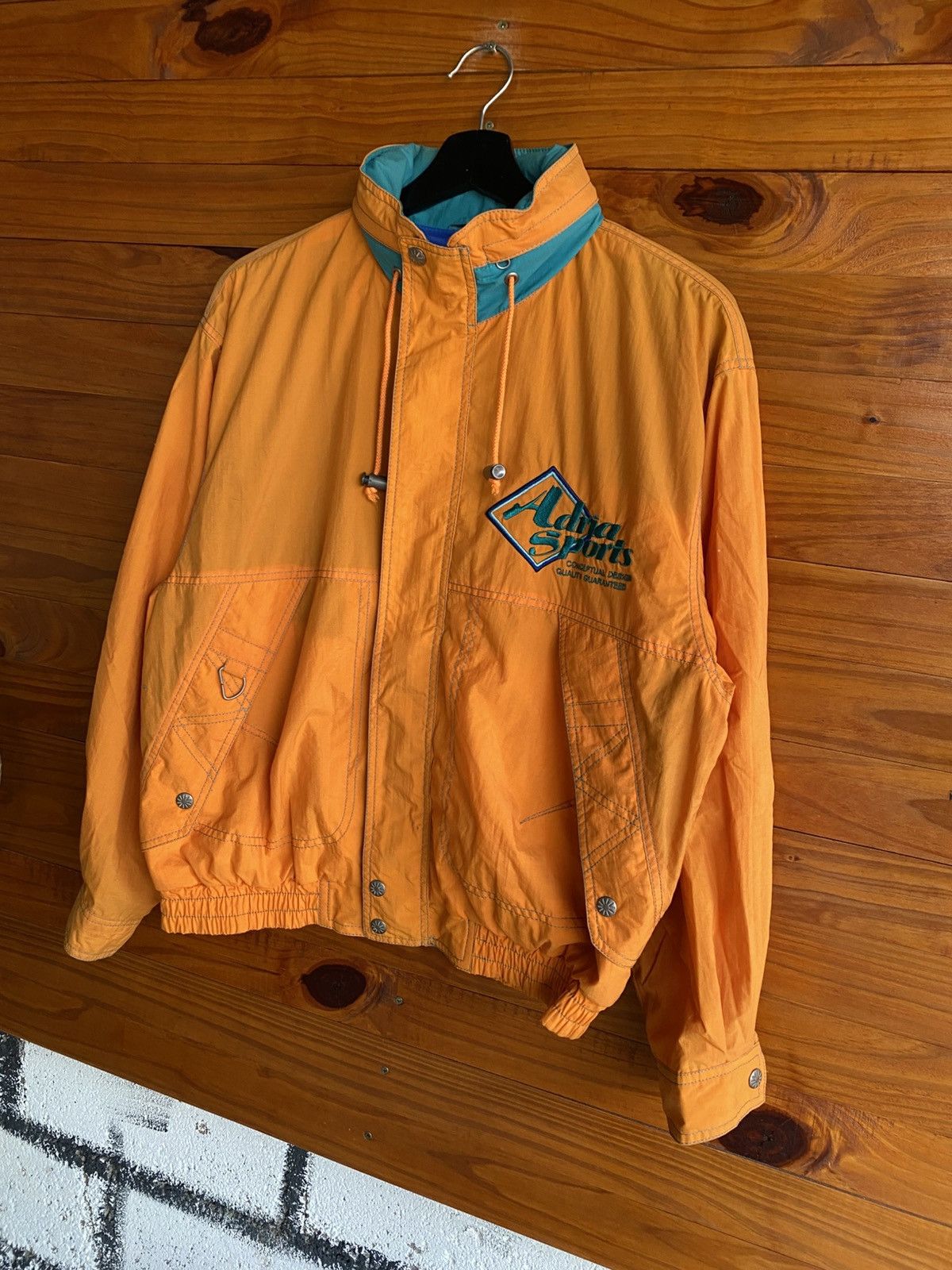Vintage Vintage Adria Sports Nylon Jacket – Orange & Teal Line Size US M / EU 48-50 / 2 - 4 Thumbnail