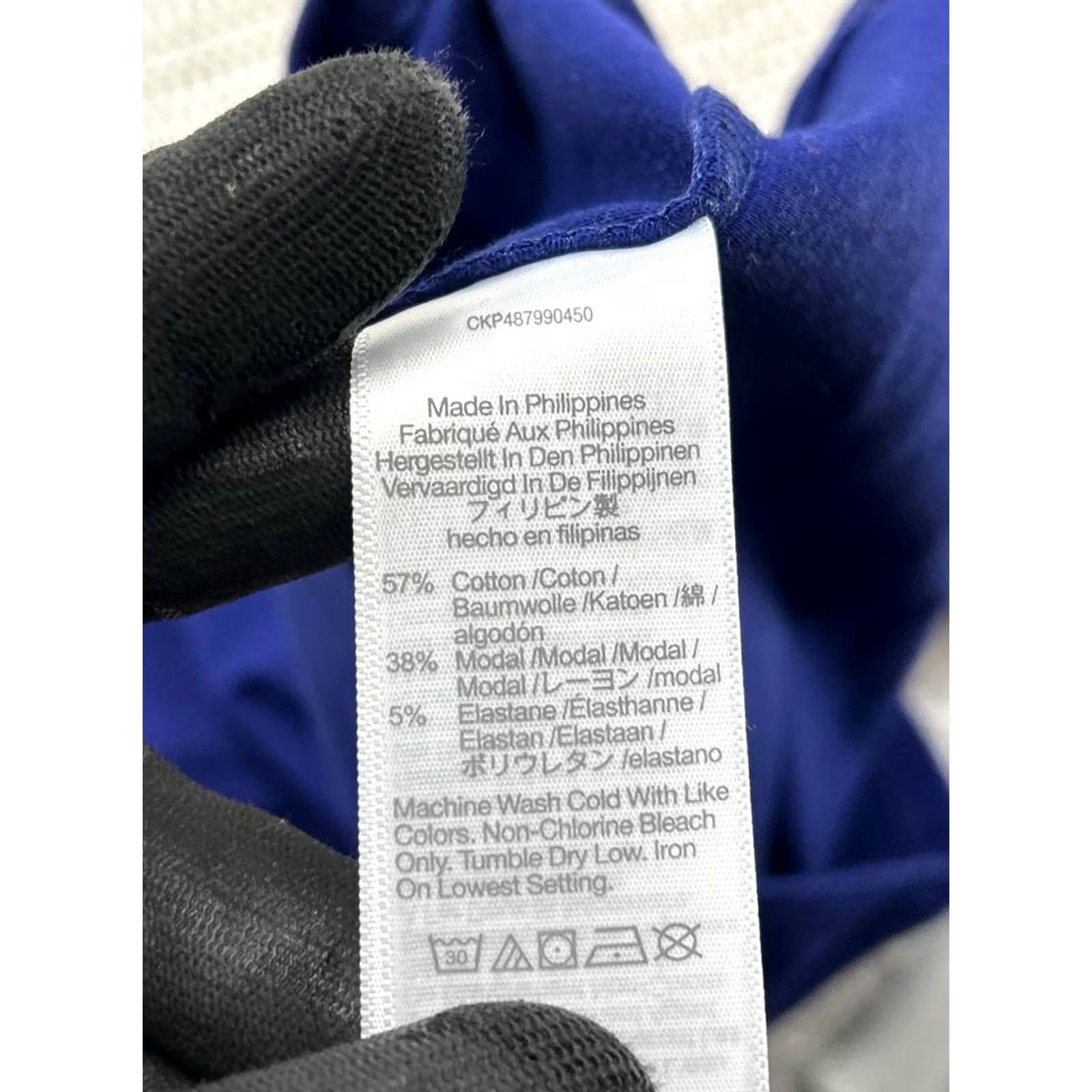 Madewell Madewell Shirt Women Small Blue Cotton Stretch Short Sleeve Mock Neck T Shirt Slim Fit Size S / US 4 / IT 40 - 5 Thumbnail