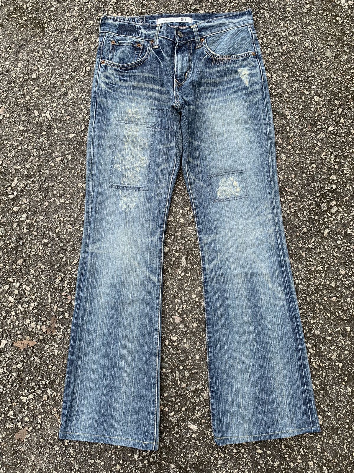 Edwin FLARE💥 EDWIN XV PUNK FADED RUSTY JAPANESE DISTRESSED DENIM🎌☠️ Size US 30 / EU 46 - 1 Thumbnail