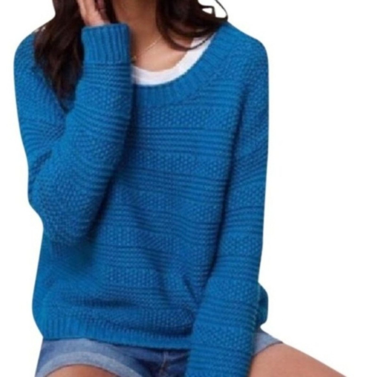 Loft LOFT Blue Stitch Stripe Sweater Size S / US 4 / IT 40 - 4 Thumbnail