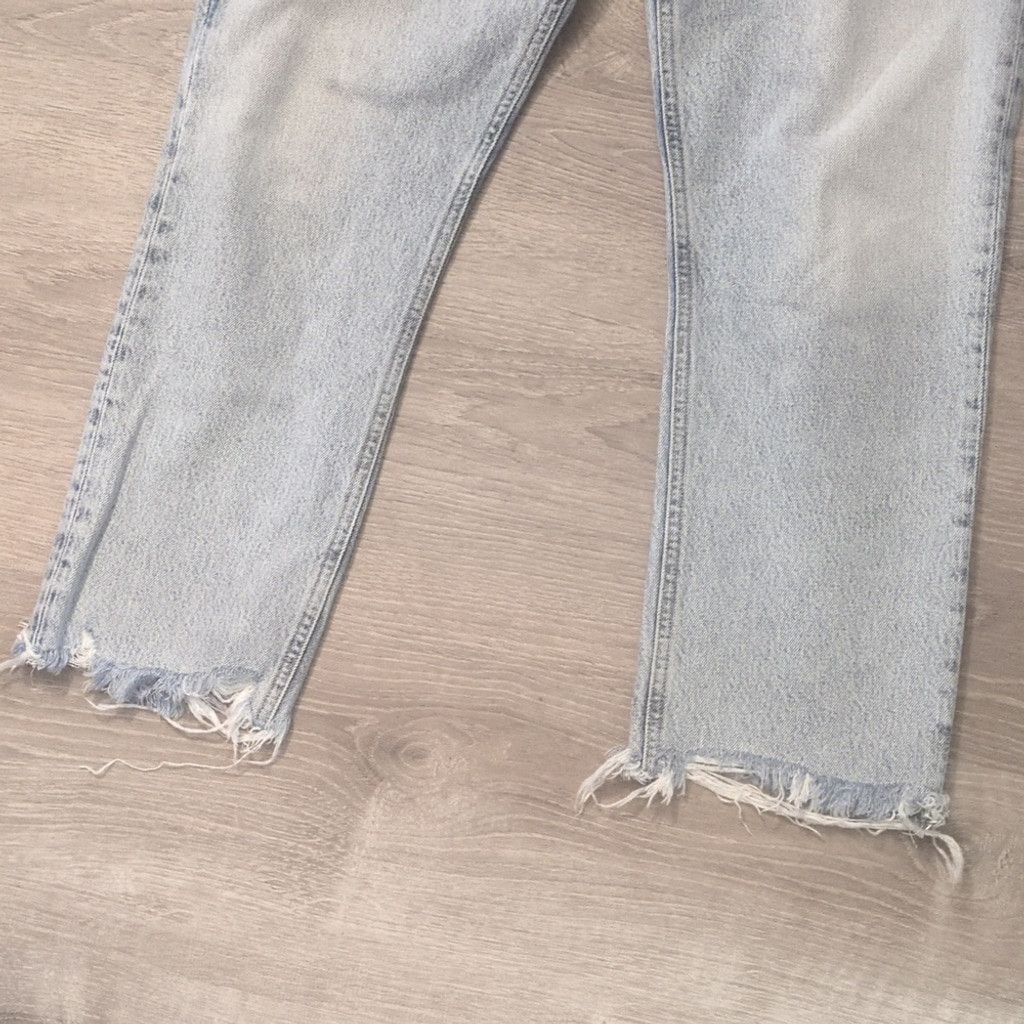 Agolde Agolde distressed raw hem Riley crop jeans size 29 Size 29" - 4 Thumbnail