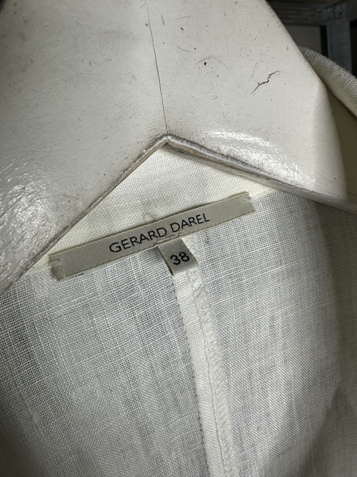 Gerard Darel GERARD DAREL White Linen Blazer Jacket Size S / US 4 / IT 40 - 3 Thumbnail