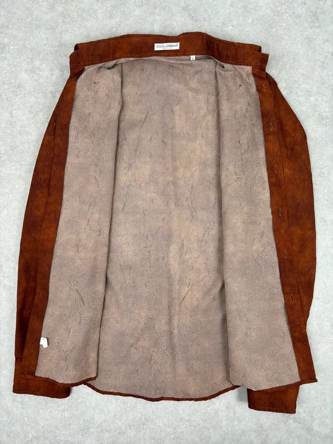 Dolce & Gabbana Dolce & Gabbana Rust Suede Brown Shirt Size US M / EU 48-50 / 2 - 7 Thumbnail