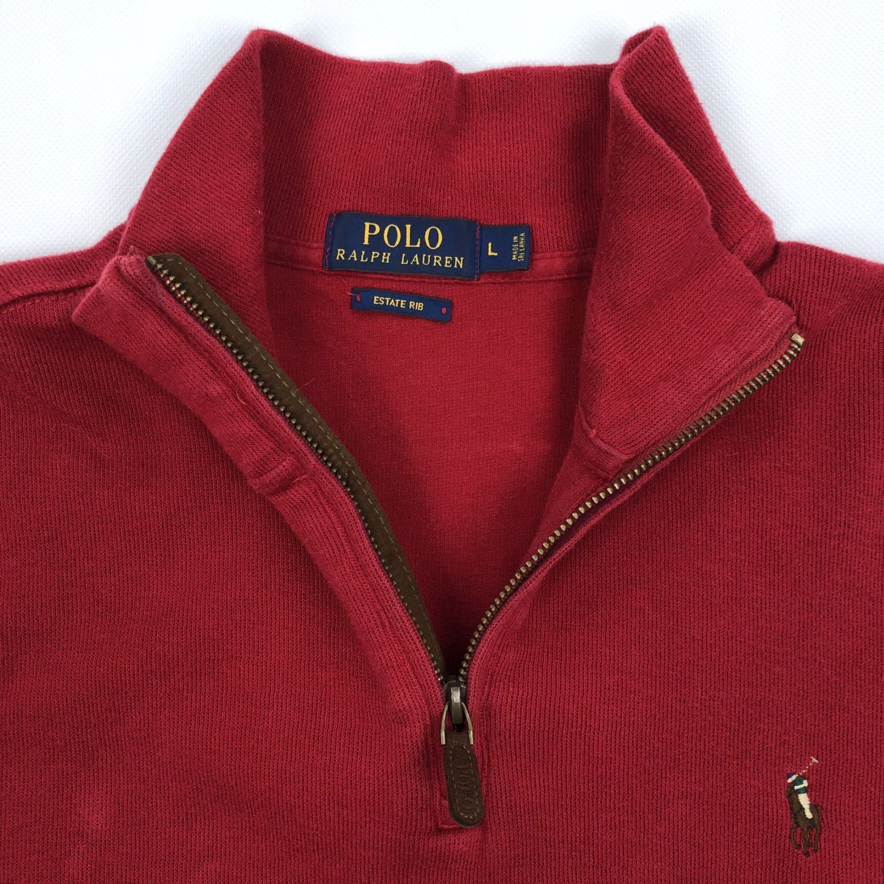 Polo Ralph Lauren Polo Ralph Lauren Men’s Red Estate Rib 1/4 Zip Pullover Sweater L Size US L / EU 52-54 / 3 - 3 Thumbnail