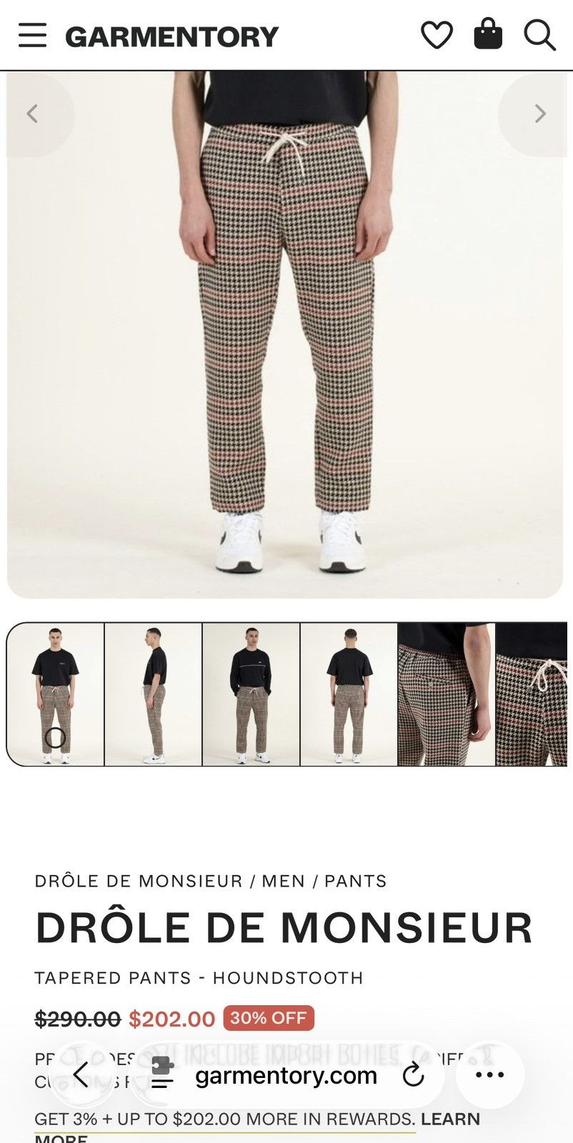 Drole De Monsieur Tapered Pants Houndstooth Size US 32 / EU 48 - 1 Thumbnail
