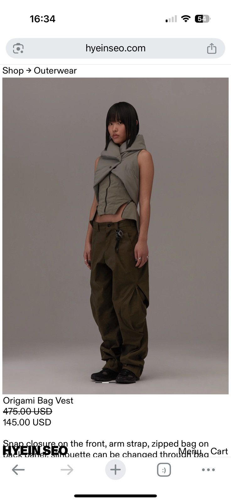 Hyein Seo hyein seo origami bag vest Size S / US 4 / IT 40 - 1 Thumbnail
