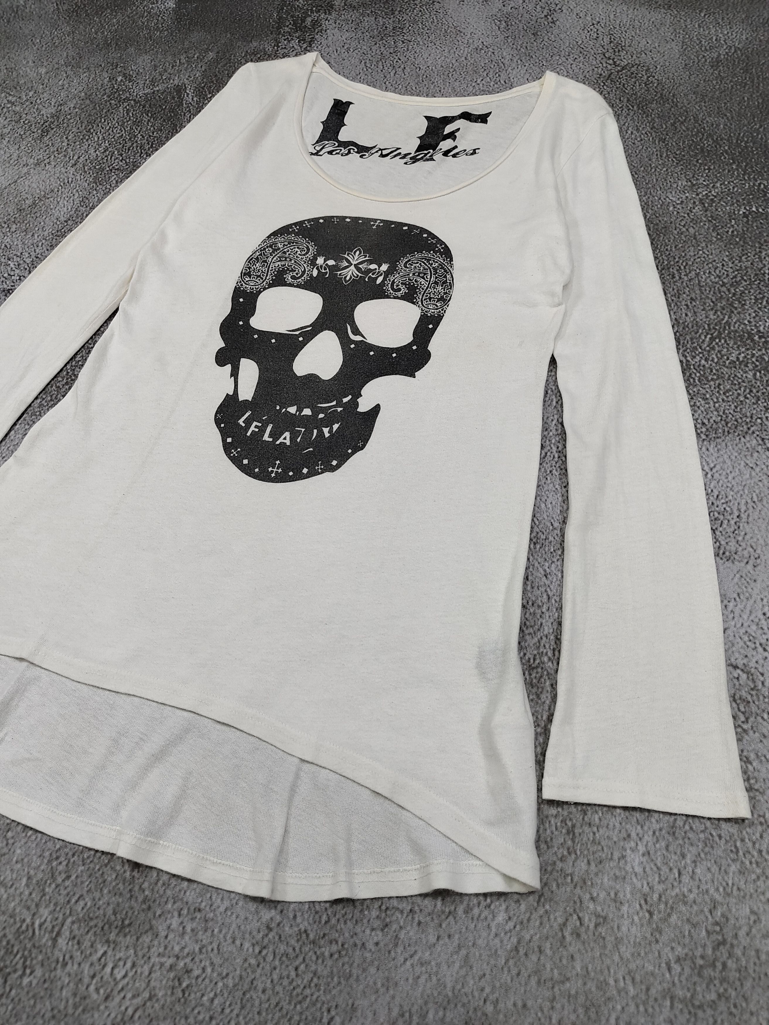 Japanese Brand 2000s Azul by Mossy🇯🇵 Paisley Gothic Rock Grunge Y2K Skull Size M / US 6-8 / IT 42-44 - 6 Thumbnail