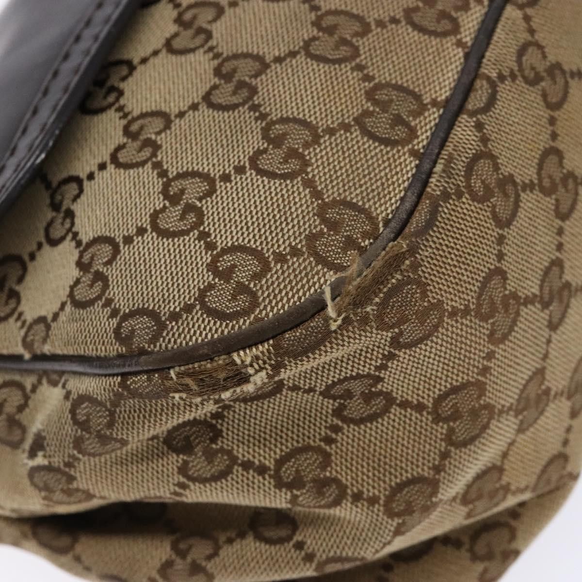 Gucci GUCCI GG Canvas Shoulder Bag Beige Silver Brown Size ONE SIZE - 11 Thumbnail