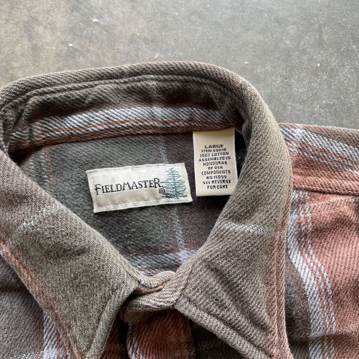 Fieldmaster × Vintage Vintage 90s Brown Green Plaid Flannel Button Up Grunge Size US L / EU 52-54 / 3 - 4 Thumbnail