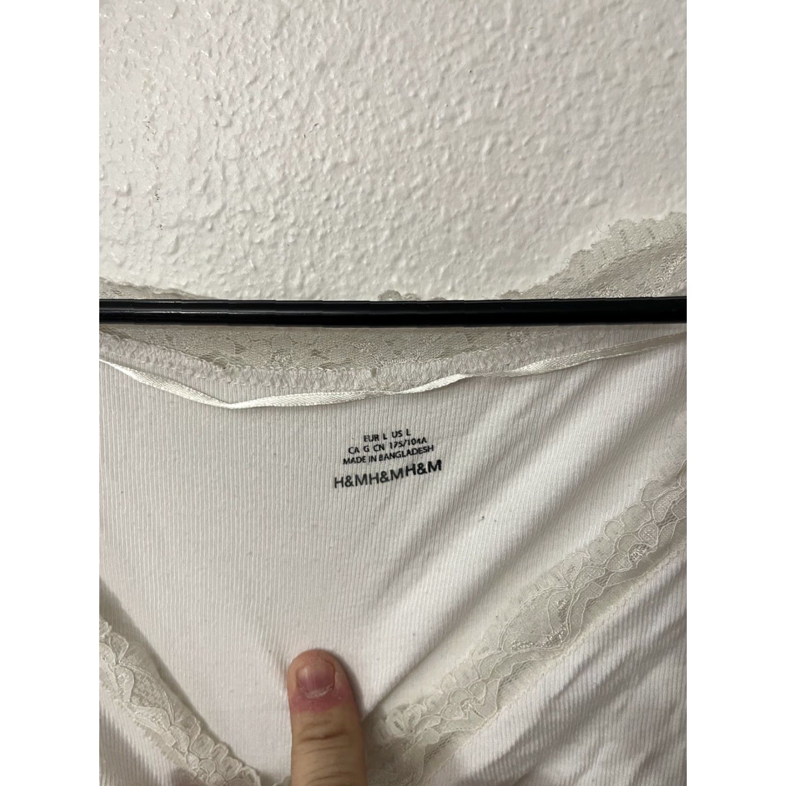 H&M Women’s Medium H&M Basic Long Sleeve White Blouse Crew Neck T-Shirt Size L / US 10 / IT 46 - 3 Thumbnail