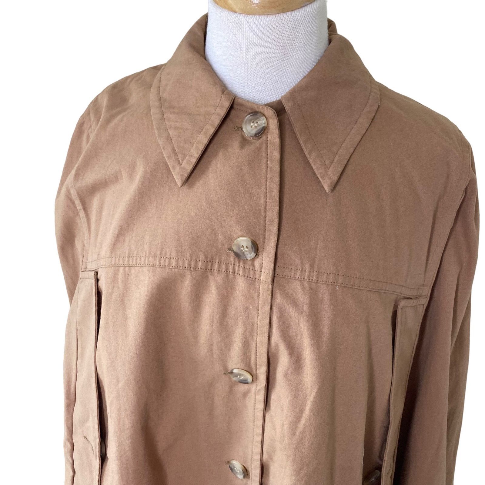 Other A.P.C. MADRAS Collared Button Up Cape Poncho Shirt Tan Size S / US 4 / IT 40 - 2 Thumbnail