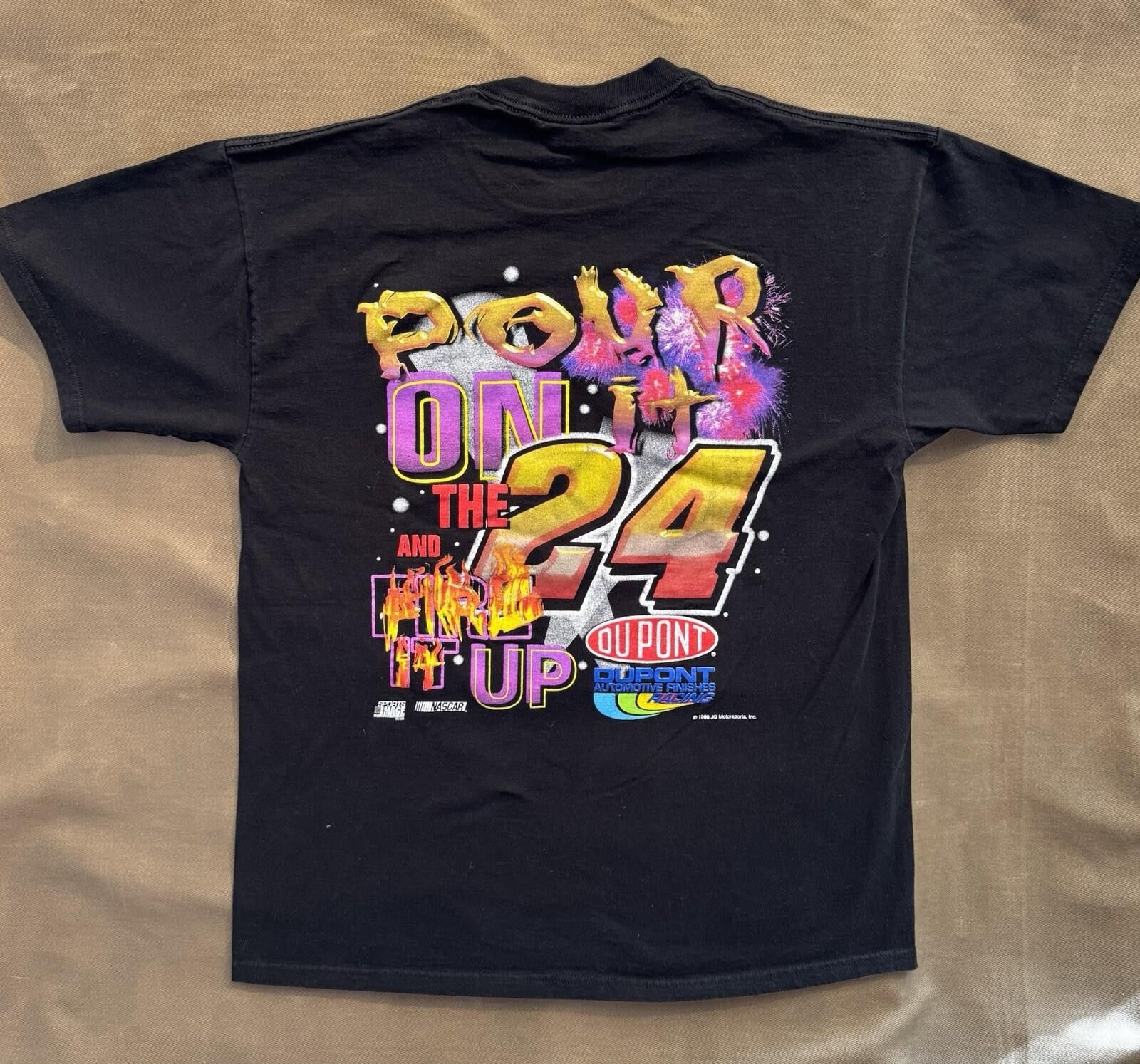 NASCAR Vintage 90s Jeff Gordon NASCAR 50 Anniv. Night Fire Shirt L Size ONE SIZE - 2 Thumbnail