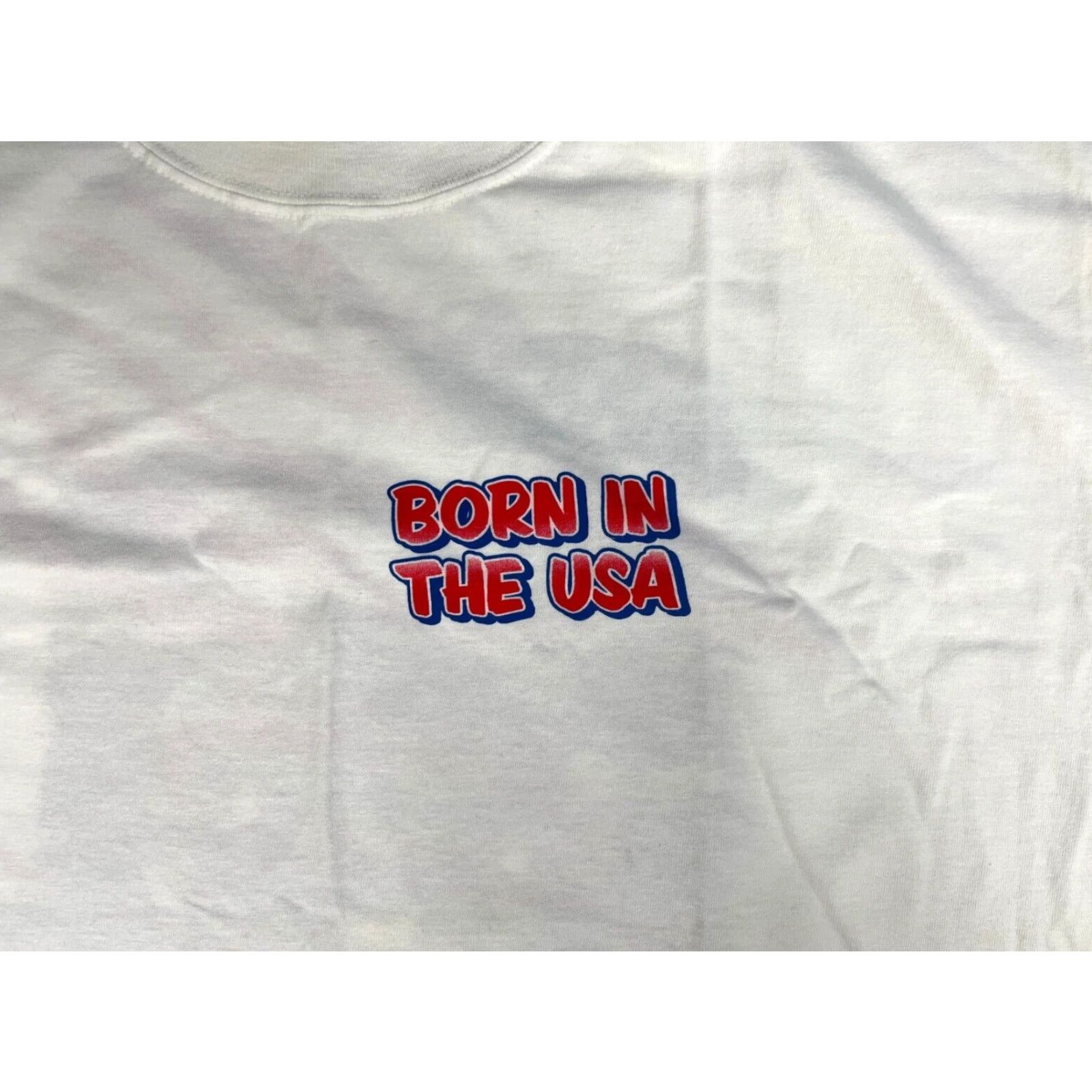 Gildan VINTAGE Born in the USA Shell Petroleum Gildan Heavy Cotton T-Shirt Mens XL White 2000s USA Cars Double-Sided/NOS Size US XL / EU 56 / 4 - 5 Thumbnail