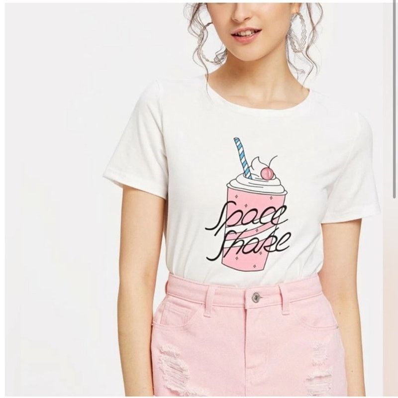 Ganni GANNI Cotton Berkley Tee "Space Shake" T Shirt Size SMALL Size S / US 4 / IT 40 - 1 Thumbnail