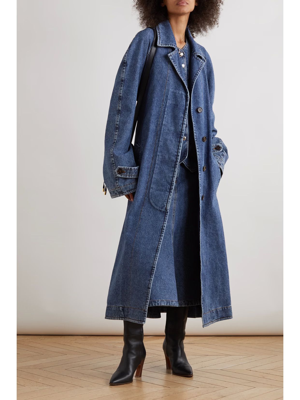 Chloe o1loc1c0625 Denim Coat in Dusky Blue Size L / US 10 / IT 46 - 3 Thumbnail