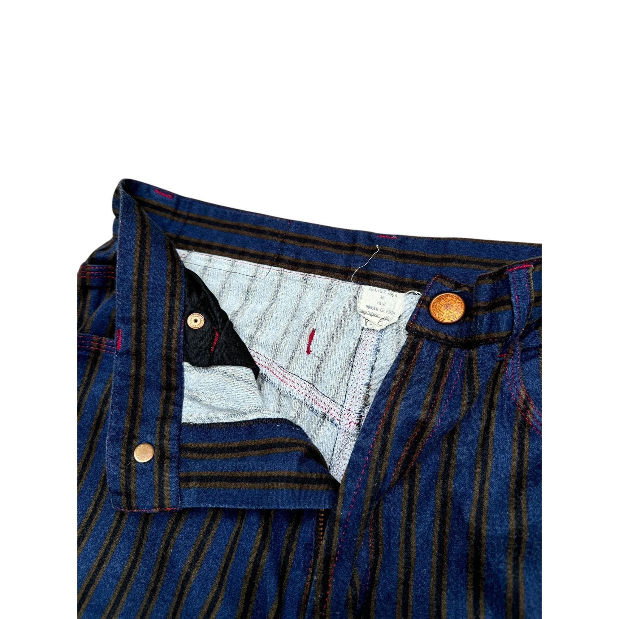 Jean Paul Gaultier Vintage Blue Striped Trousers Size 26" / US 2 / IT 38 - 5 Thumbnail