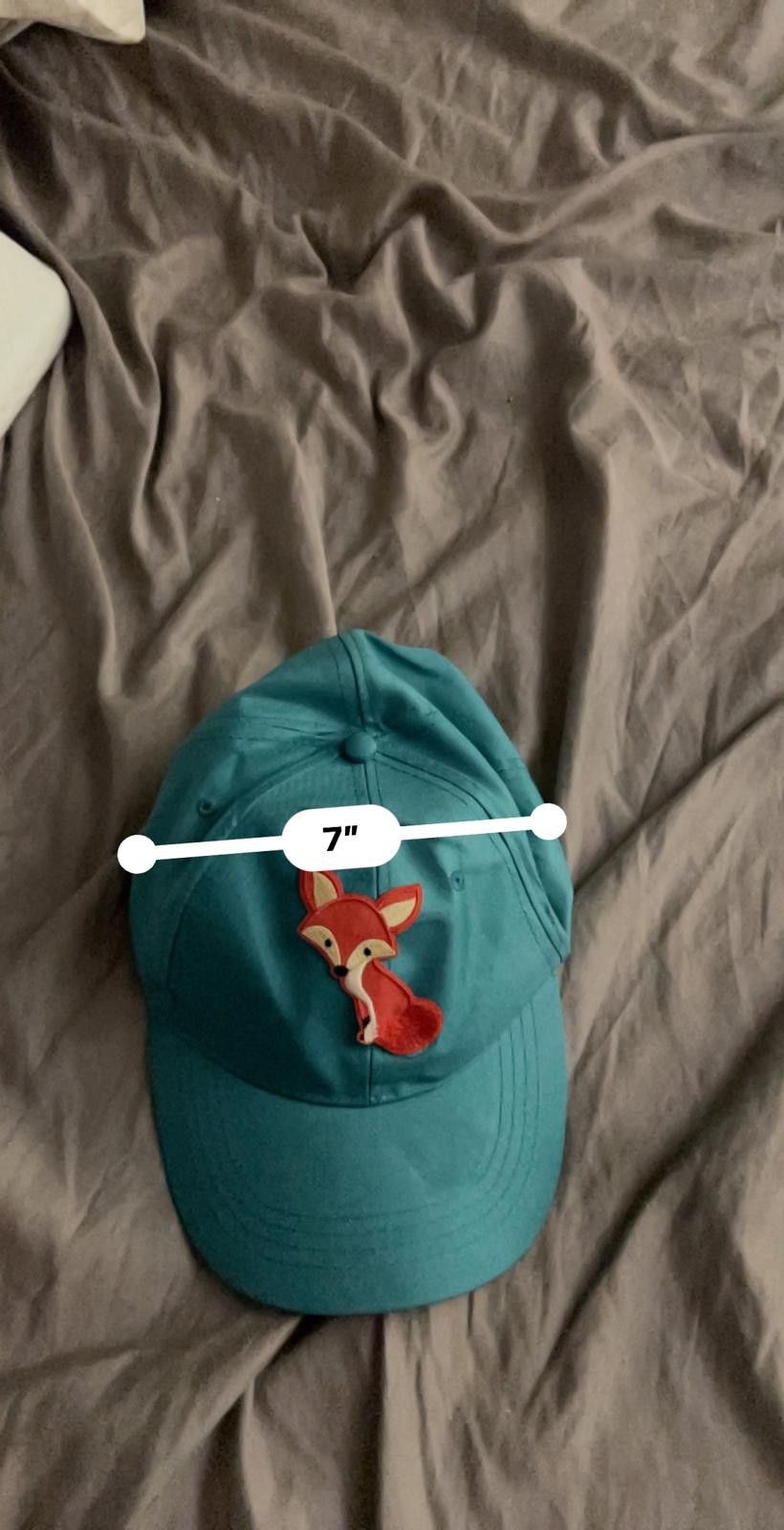 Unknown London Teal Baseball Cap with Cute Fox Patch -for Sunny Adventures! Size ONE SIZE - 2 Thumbnail