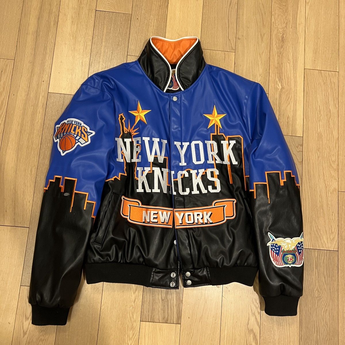 【HI FI FNK】Jeff Blouson Vintage 90's New York Knicks Jeff Hamilton Leather Jacket