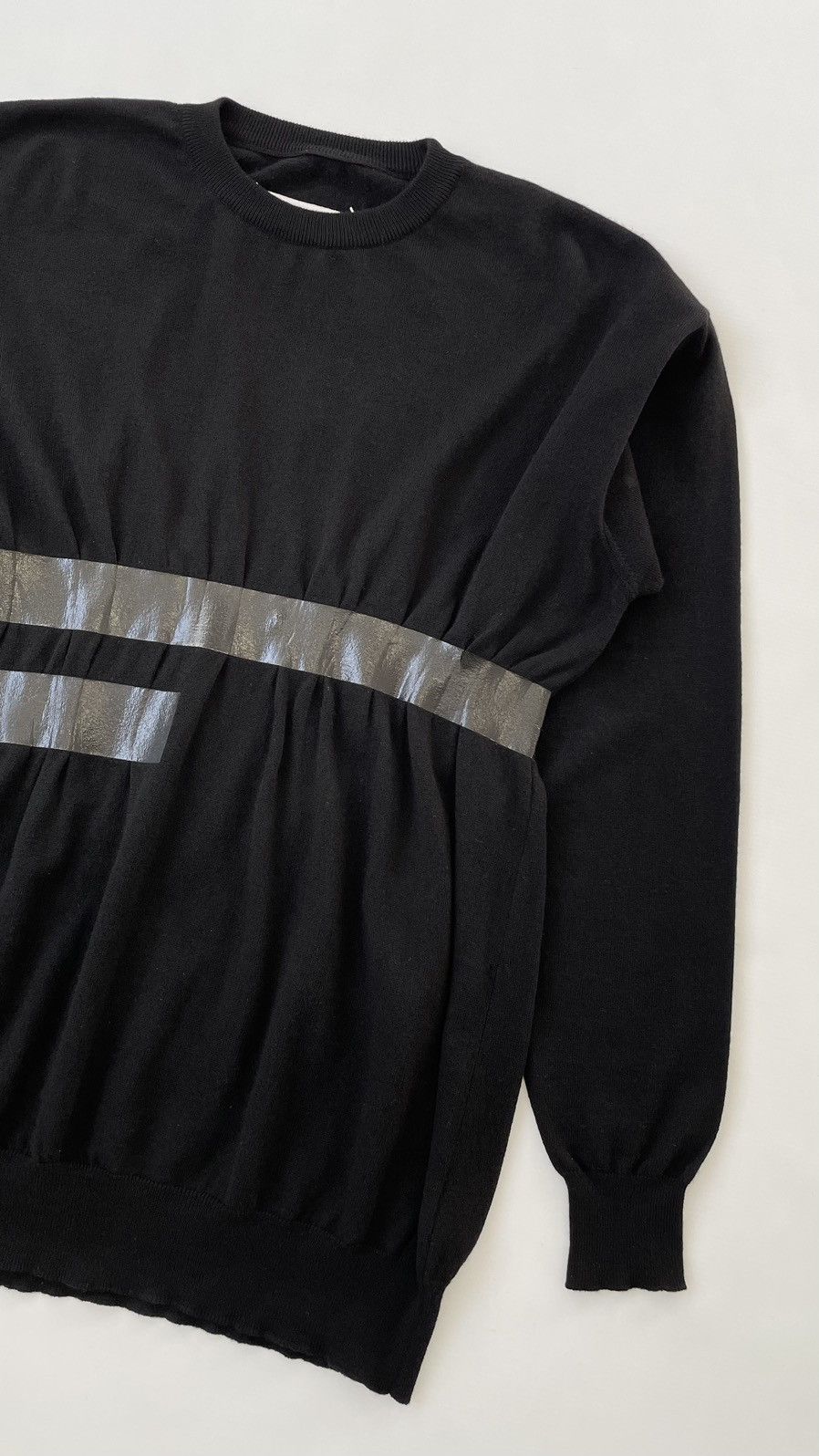 Maison Margiela A/W 09 Black Wool ‘Tape’ Effect Sweater Size US L / EU 52-54 / 3 - 4 Thumbnail