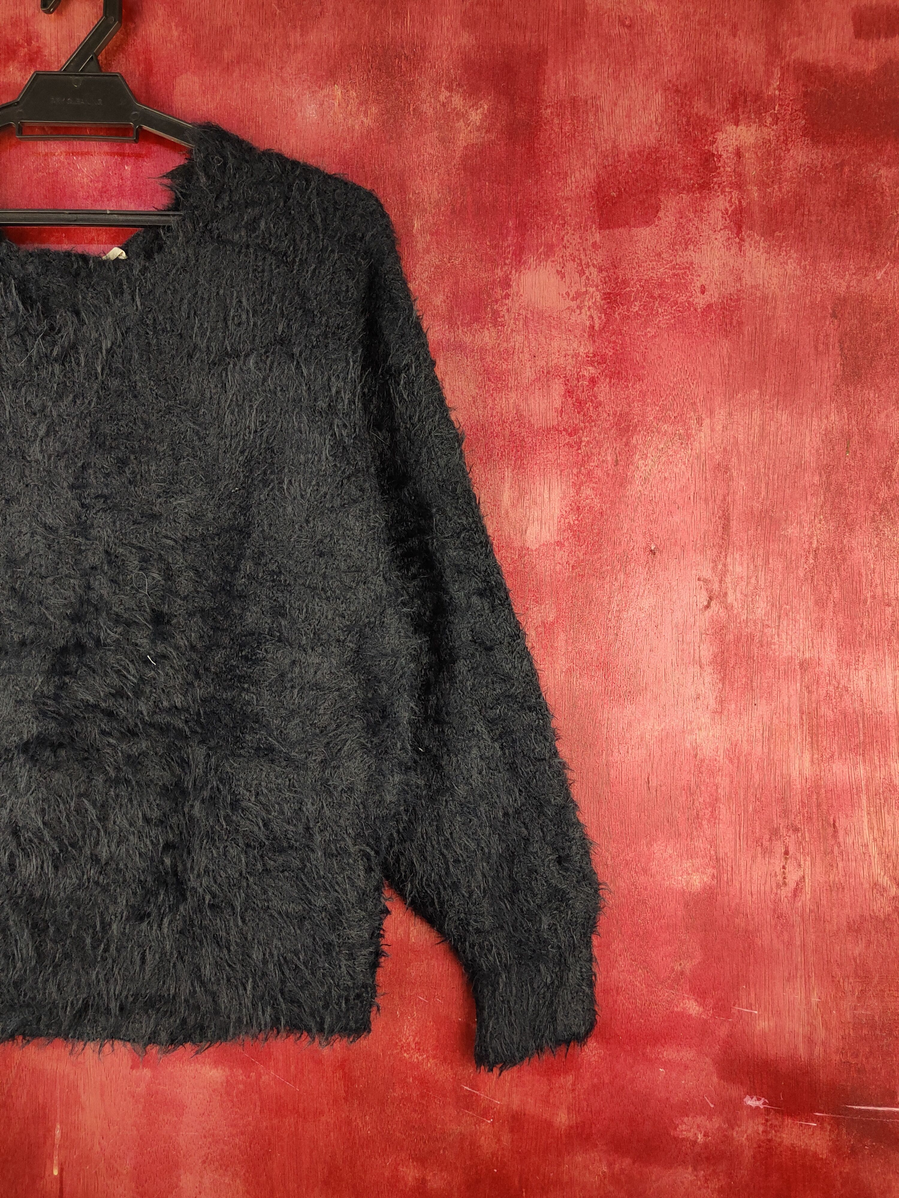 GU GU Navy Shag Shaggy Fur Mohair Knitwear #S1999 Size L / US 10 / IT 46 - 5 Thumbnail