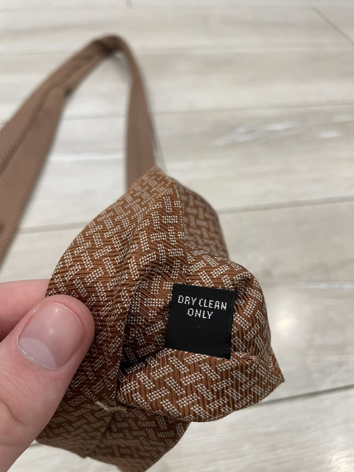 Kiton $330 KITON NAPOLI - Fold Tie Regimental Brown Silk / Linen Size ONE SIZE - 5 Thumbnail