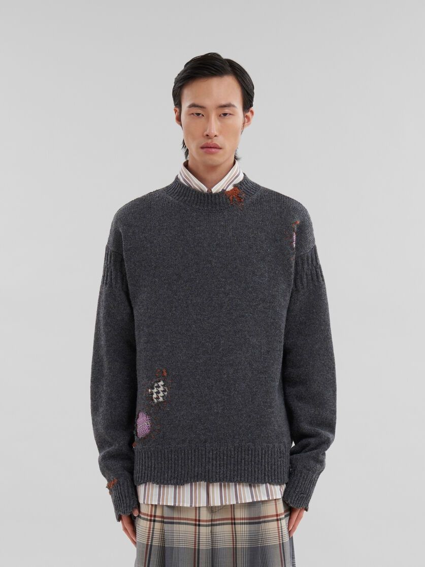 Marni o1w1db11125 Shetland Ripped Detail Jumper in Grey Size US S / EU 44-46 / 1 - 2 Thumbnail