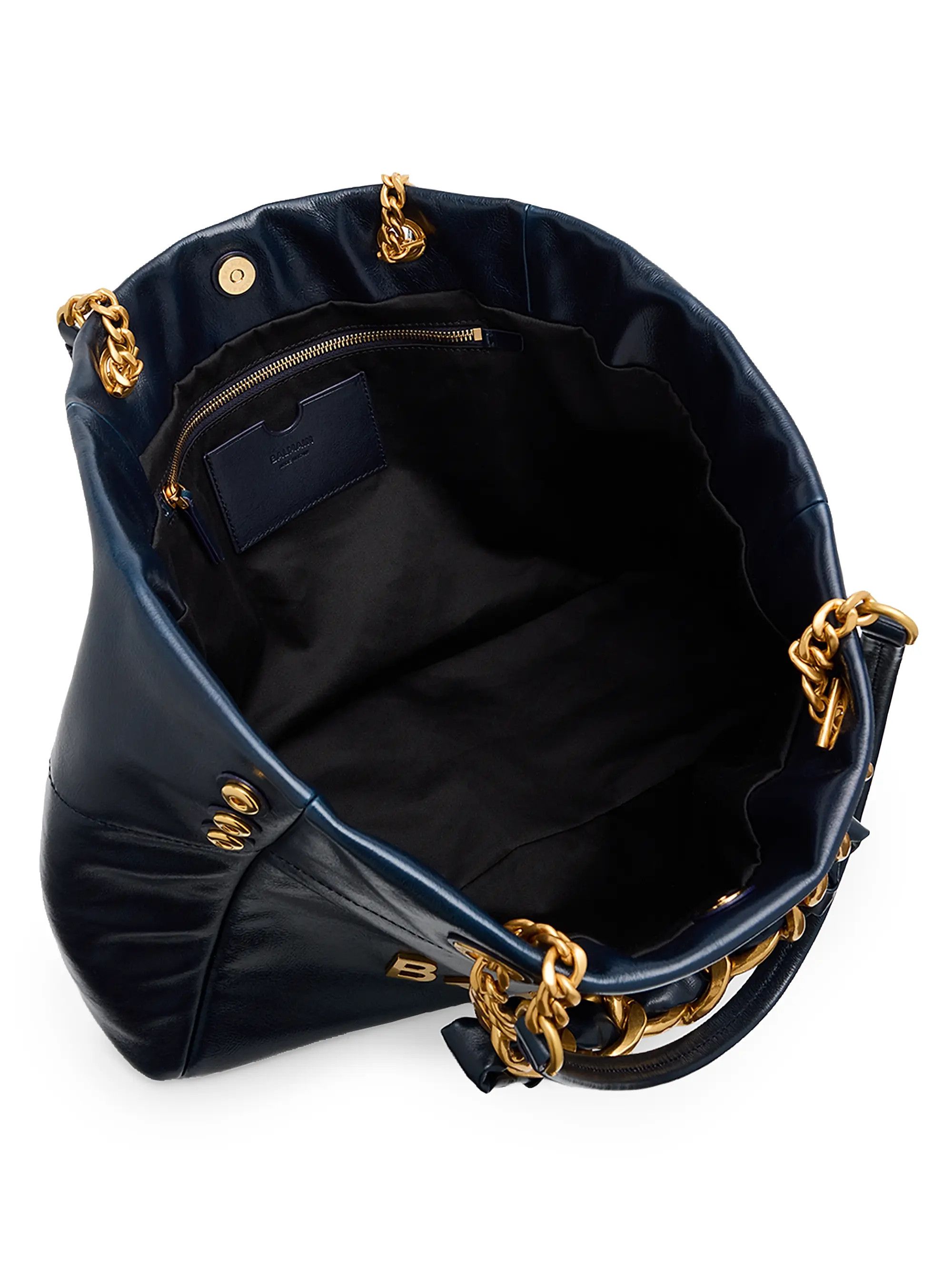 Balmain os11x0326 Size: OS / 1945 Soft Leather Tote Bag in Navy Size ONE SIZE - 4 Thumbnail