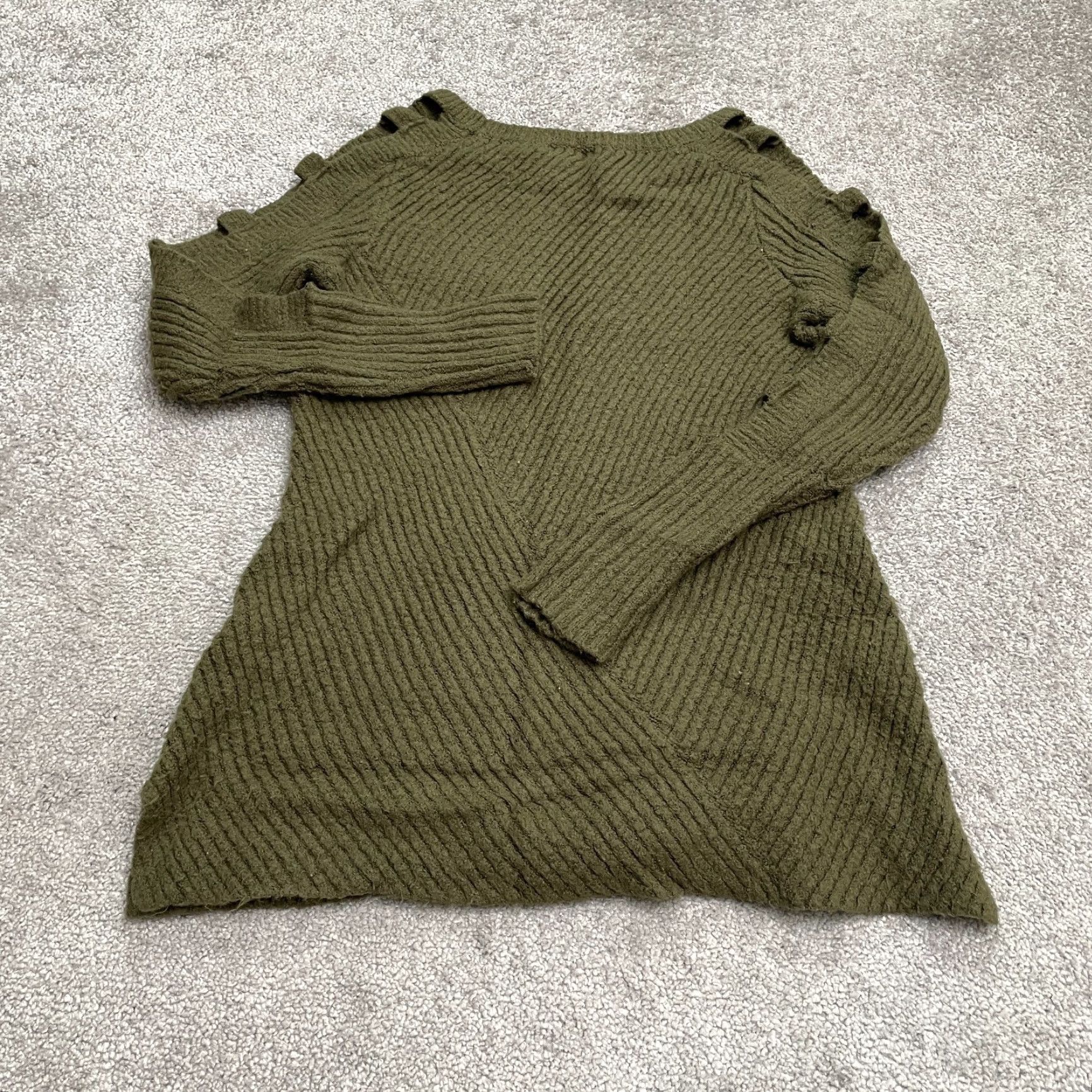 Vintage Cravefame Pullover Sweater Womens Small Green Ladder Sleeve Round Neck Casual Size S / US 4 / IT 40 - 2 Thumbnail