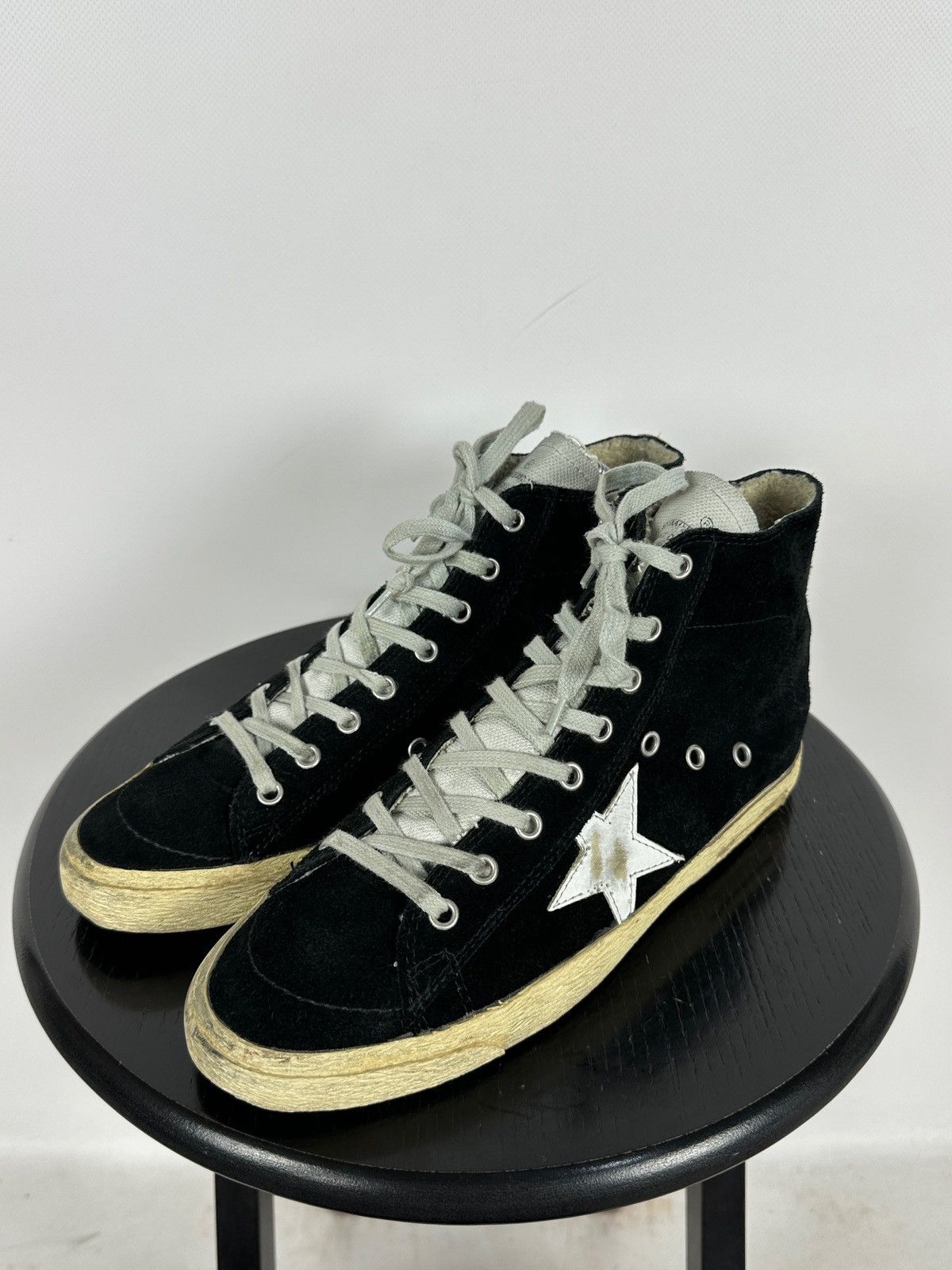 Golden Goose Golden Goose Francy Black Suede High Top Sneakers Size US 7 / EU 40 - 7 Thumbnail