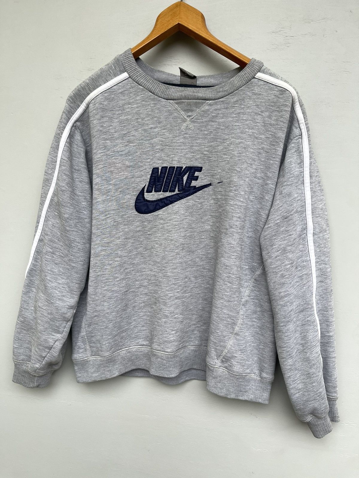Nike Nike Vintage Crewneck Sweatshirt Gray Tag Big Swoosh Logo Size US L / EU 52-54 / 3 - 3 Thumbnail