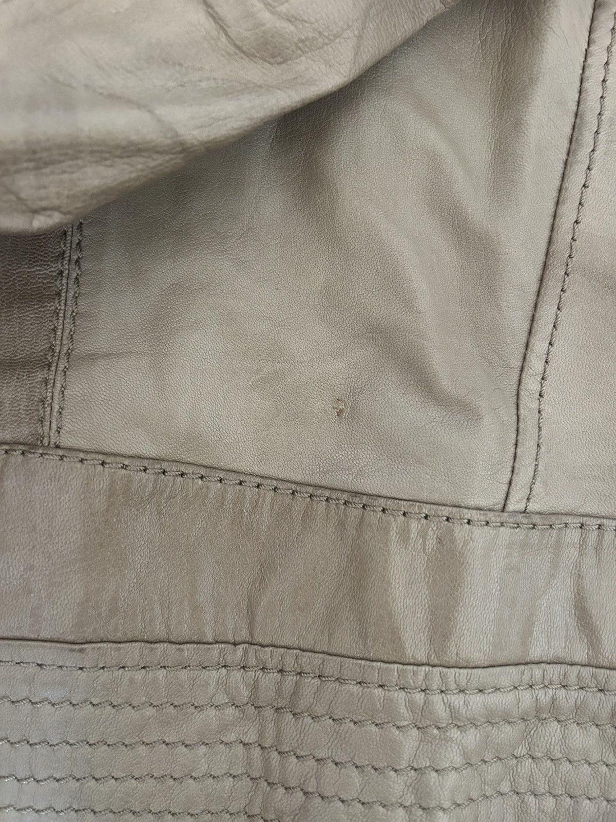 Dirk Bikkembergs Beige Leather Moto Jacket Size US M / EU 48-50 / 2 - 24 Thumbnail