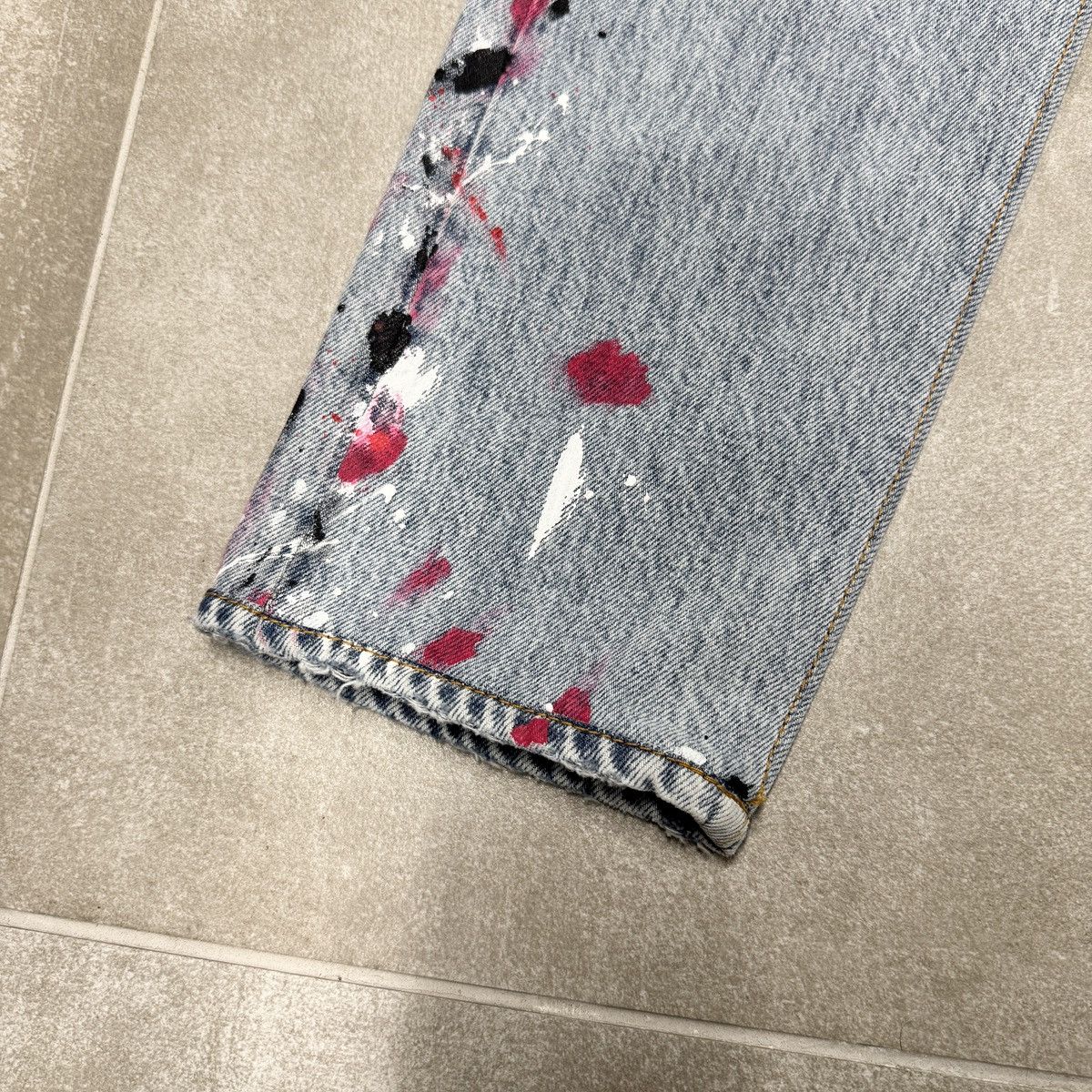 Amiri Amiri Straight Leg Paint Splatter Jean Blue & Multi RRP £790 Size US 30 / EU 46 - 7 Thumbnail