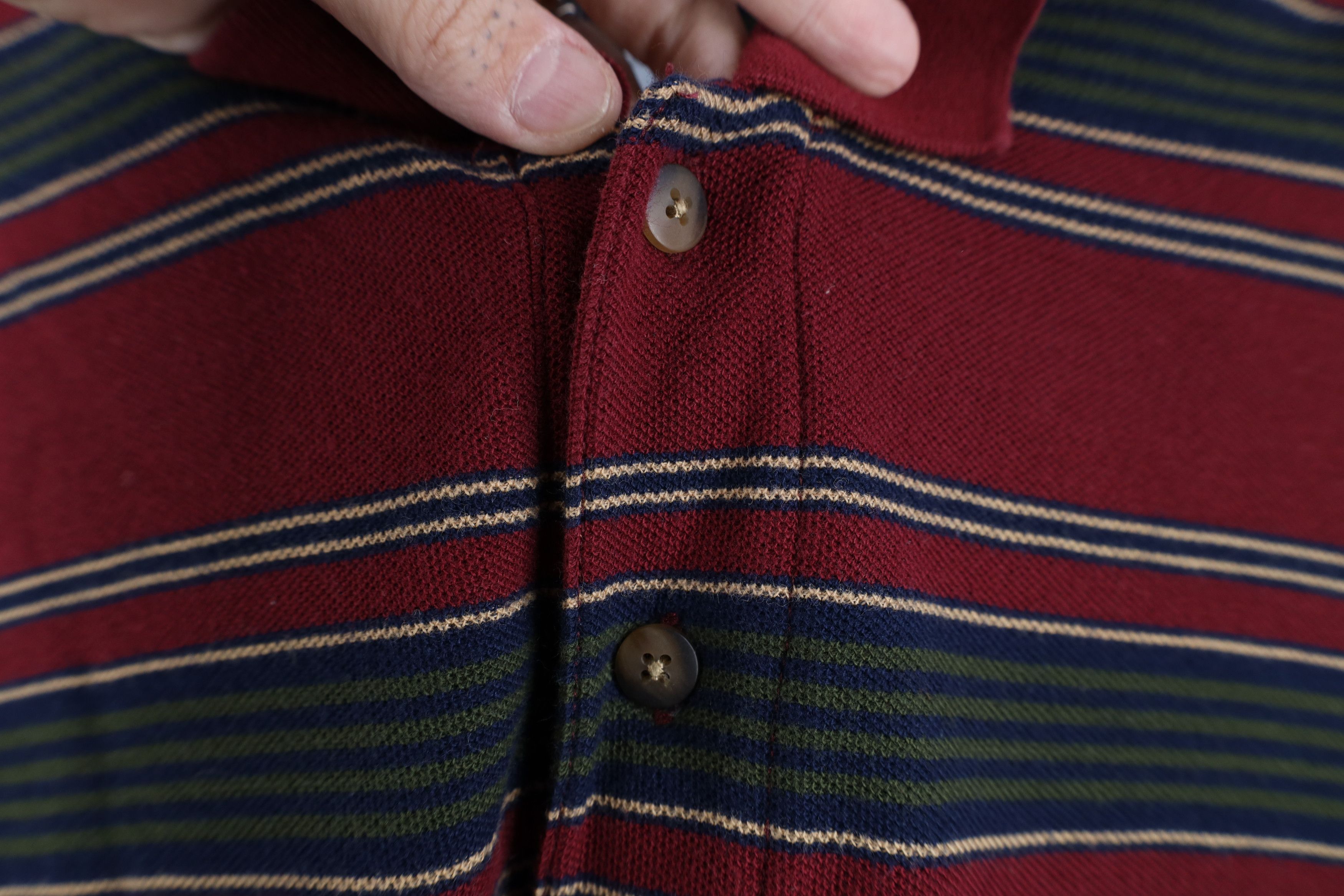 Lands' End Vintage 90s Lands End Block Long Sleeve Rugby Polo Shirt Size US L / EU 52-54 / 3 - 4 Thumbnail
