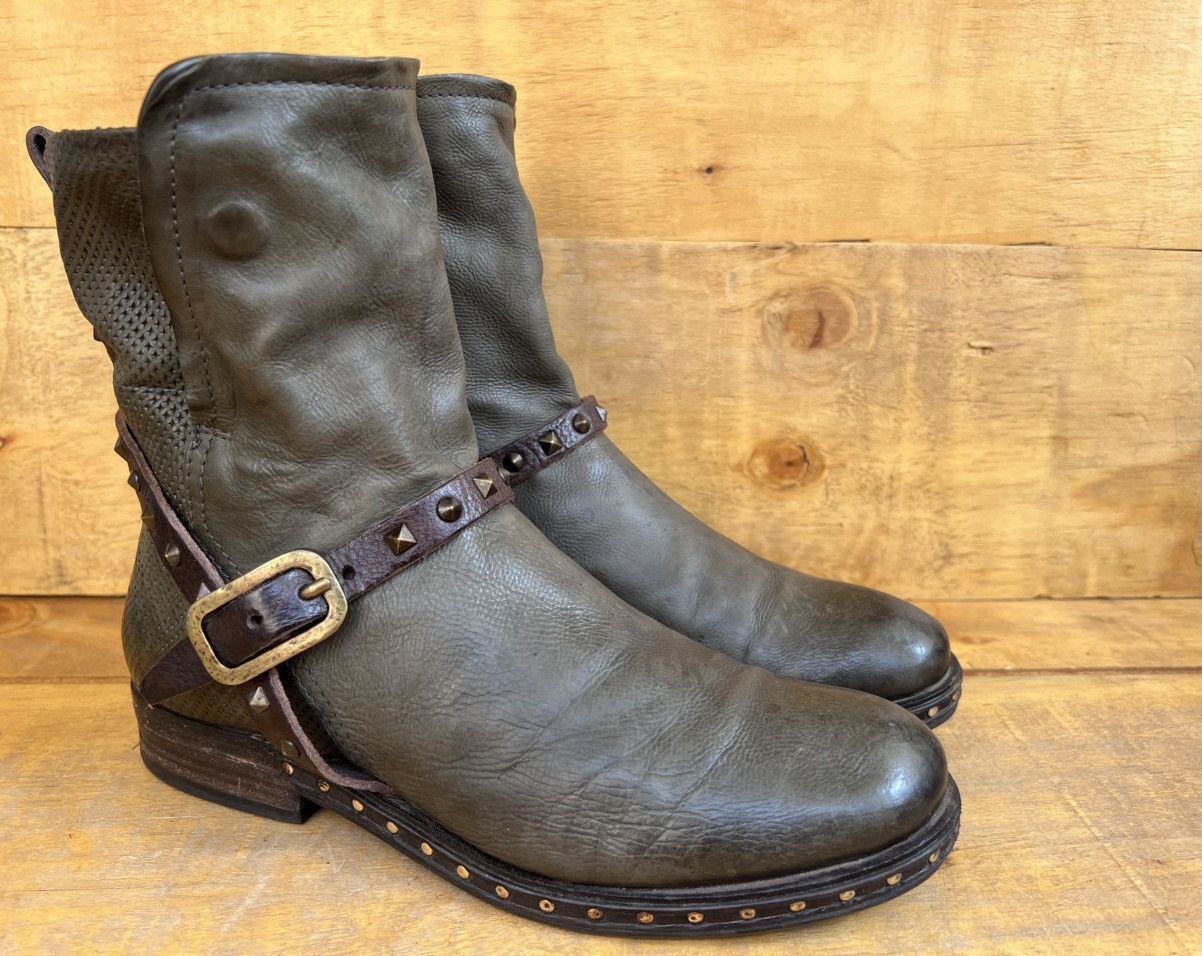 A.S.98 Airstep A.S.98 green leather ankle boots Size US 10 / IT 40 - 3 Thumbnail