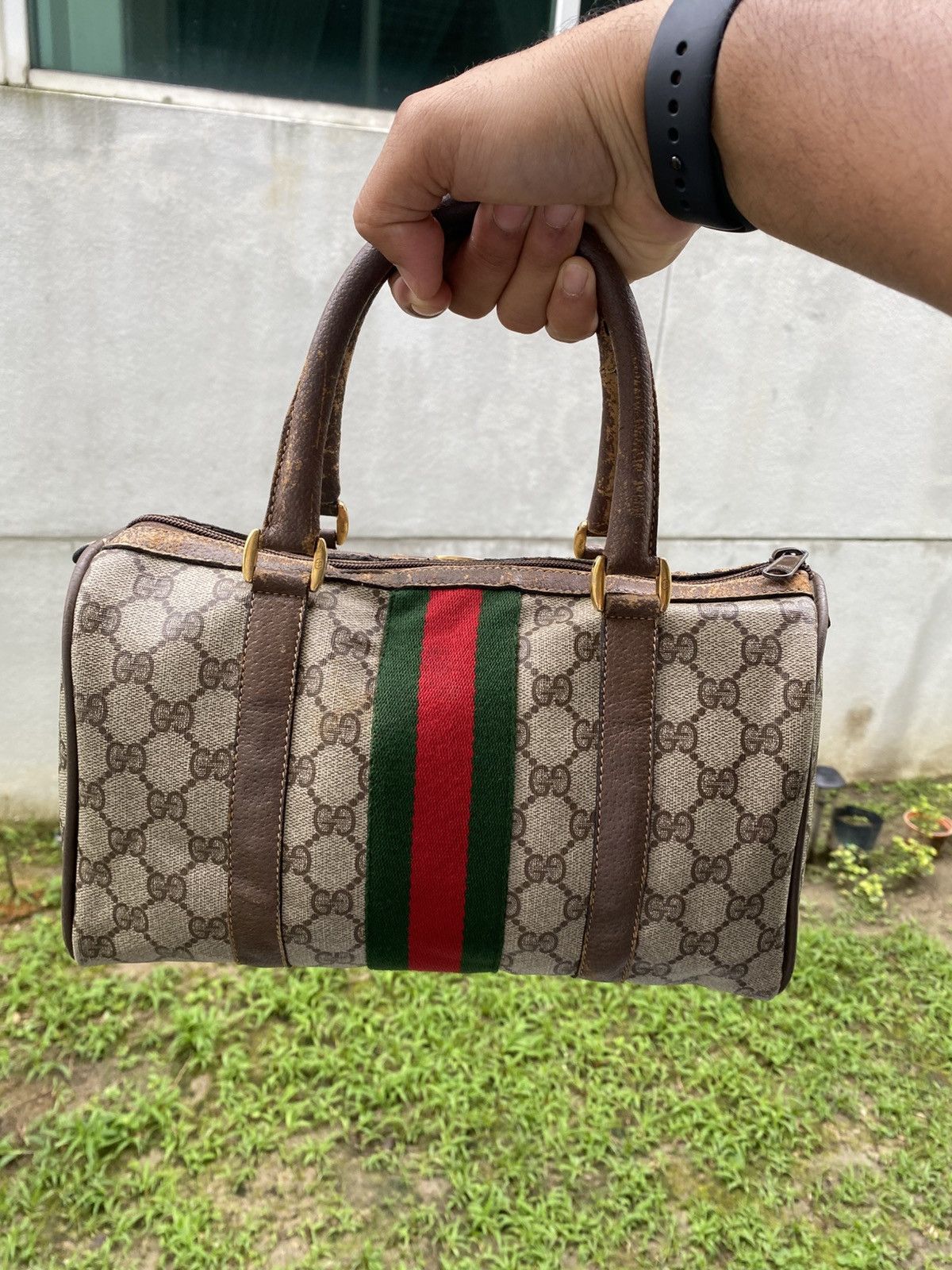 Gucci Gucci Ripped Speedy Vintage Brown Leather Boston Bag ITALY Size ONE SIZE - 18 Thumbnail